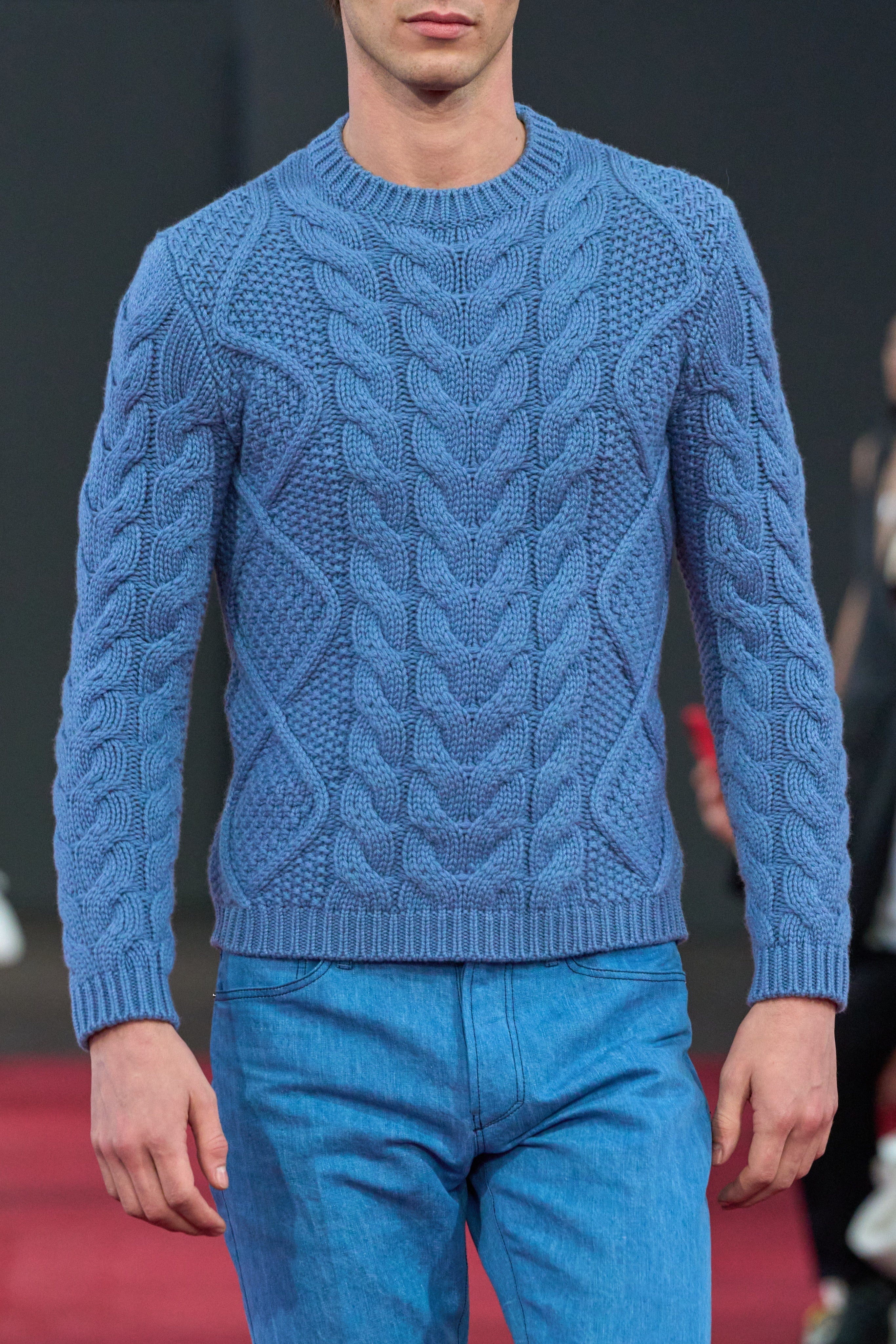 Geoffrey Knit Sweater in Light Blue Denim Cashmere - 5