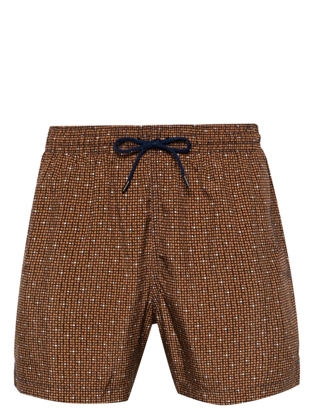 geometric-pattern swim shorts - 1