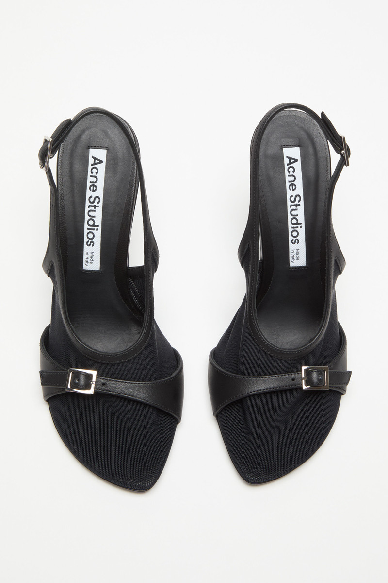 Mesh slingback heels - Black 3