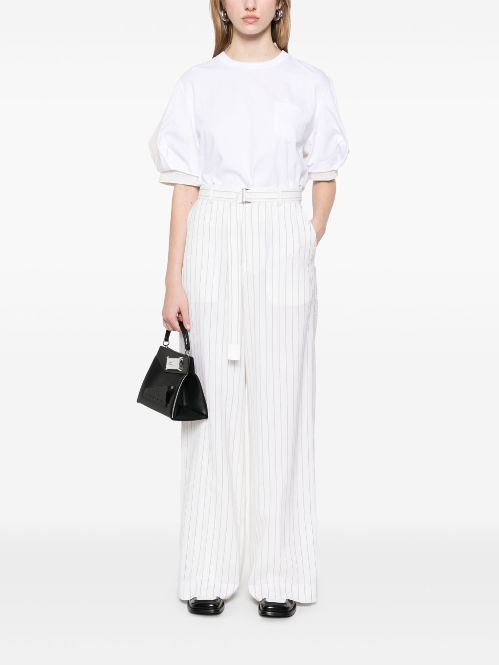 striped panelled T-shirt - 2