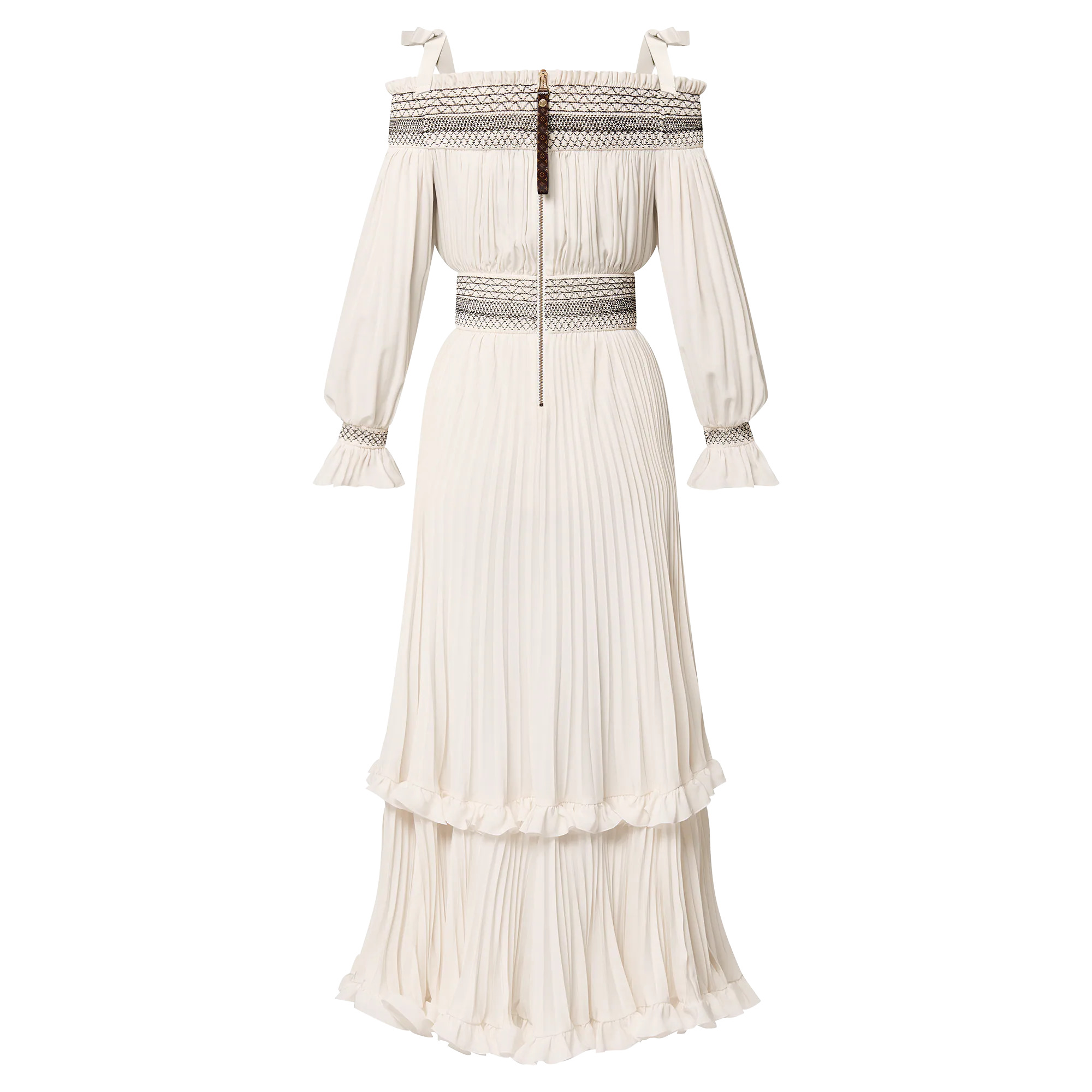 Embroidered Band Dress - 3