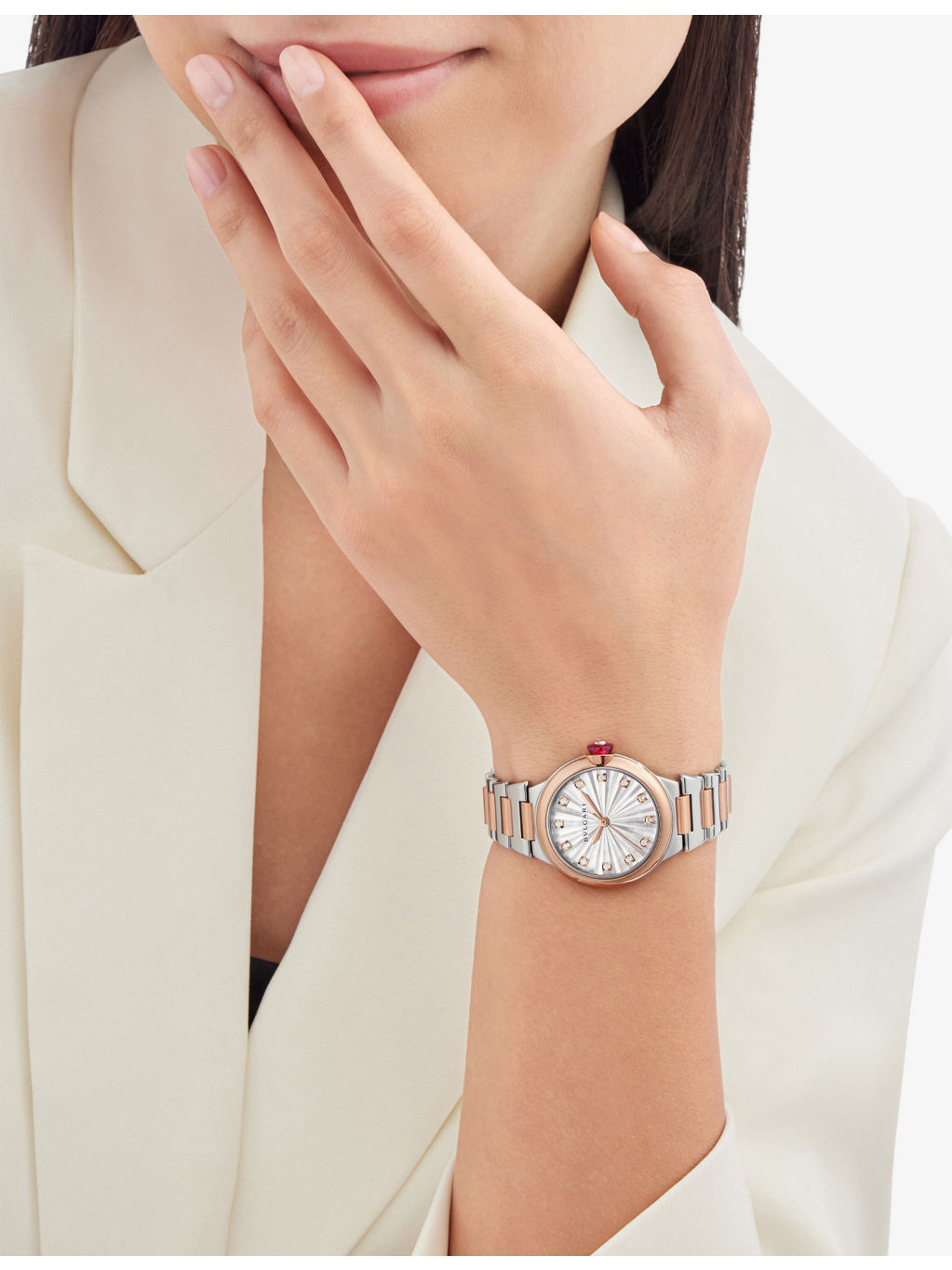 RE00009 Lvcea 18ct rose-gold, stainless-steel and 0.22ct diamond automatic watch - 3