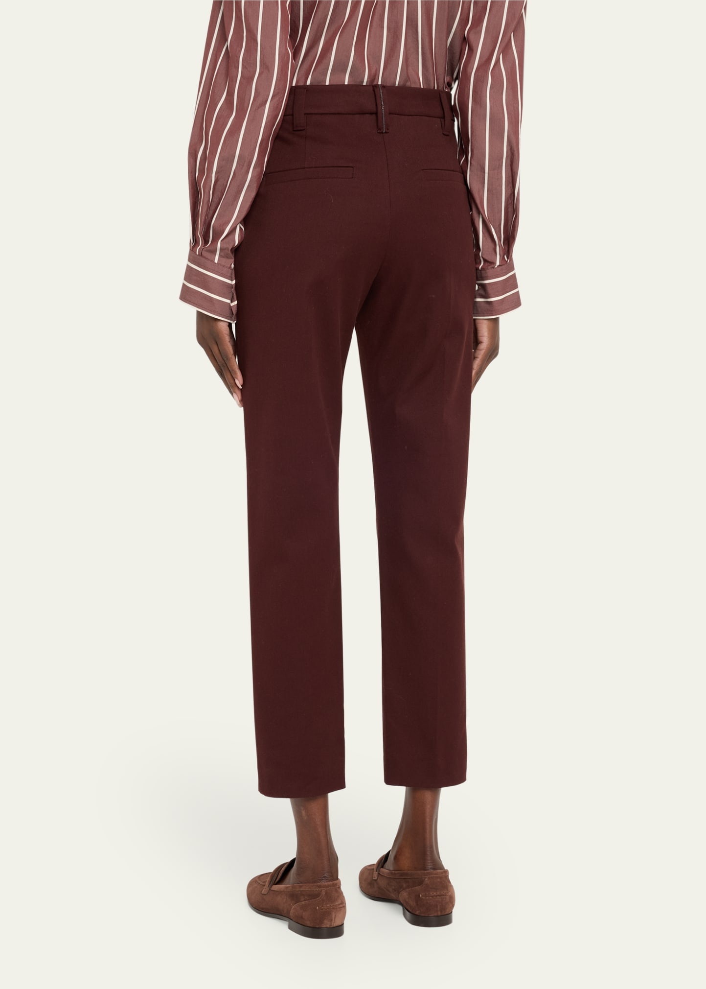 Cotton Twill Slim-Leg Ankle Pants - 3