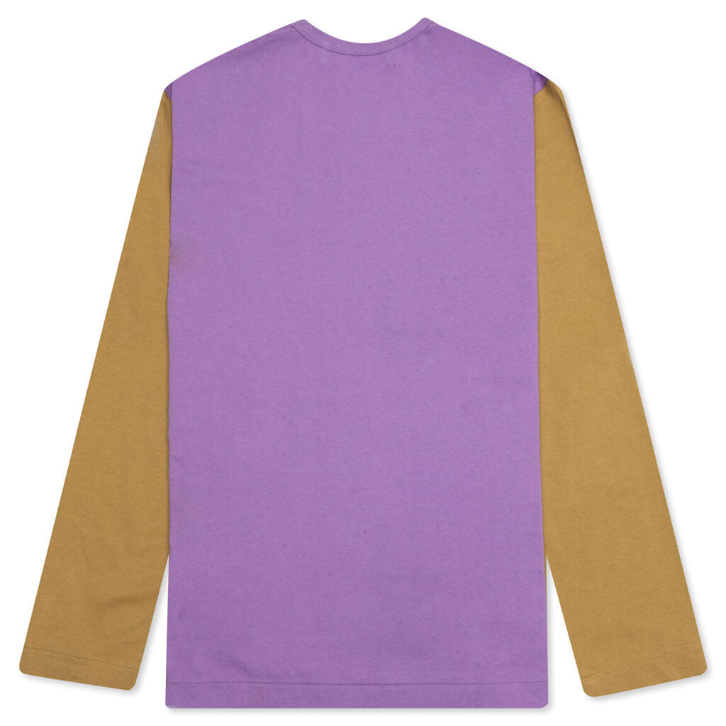 COMME DES GARCONS PLAY BI-COLOR T-SHIRT - PURPLE/OLIVE - 2