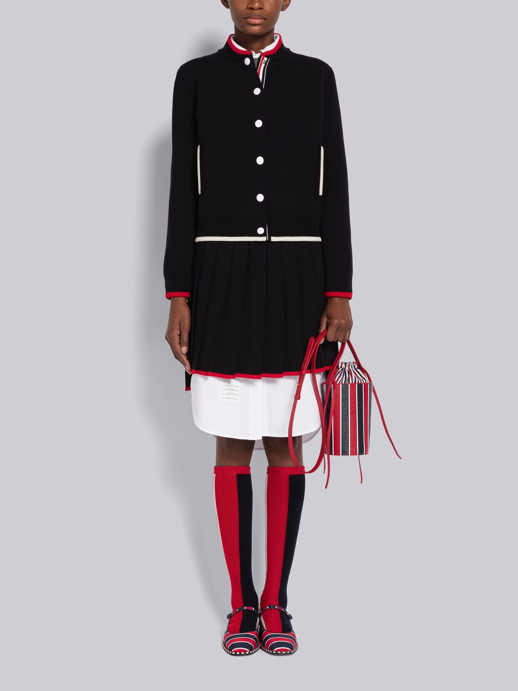 Milano Stitch Merino Tipping Pleated Mini Skirt - 4