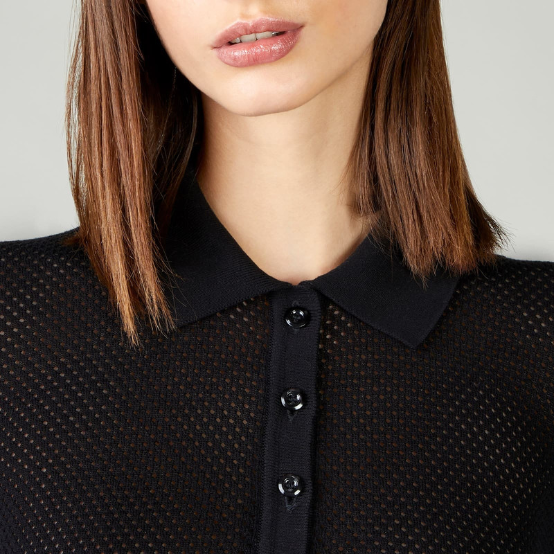 Honeycomb Polo Shirt Black 6