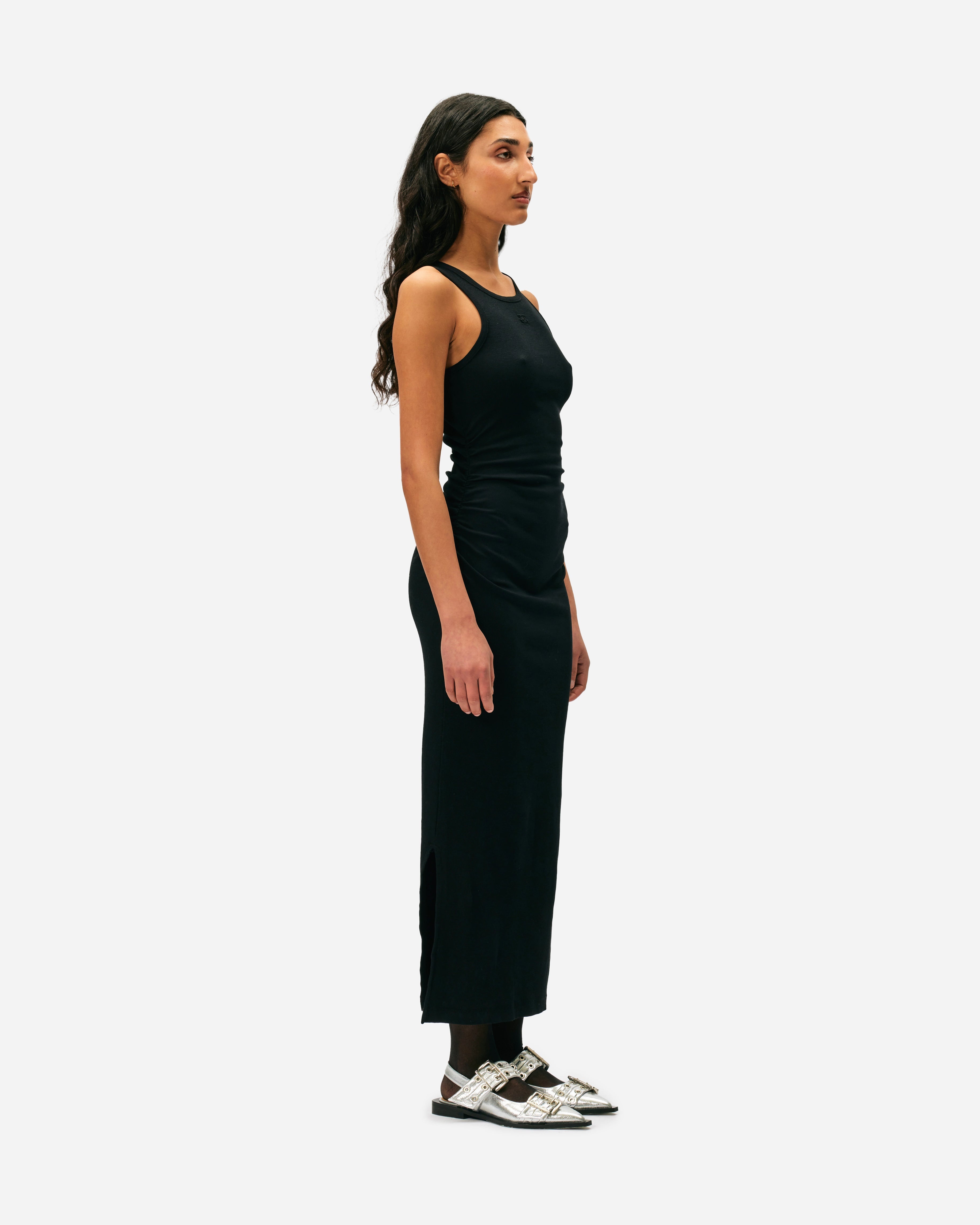 Soft Cotton Rib Tank Top Long Dress - 3