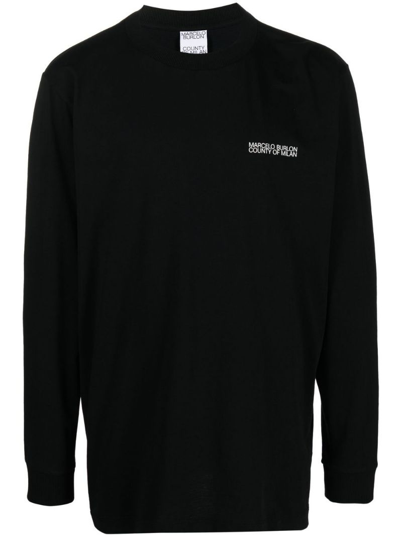 logo-print cotton sweatshirt - 1