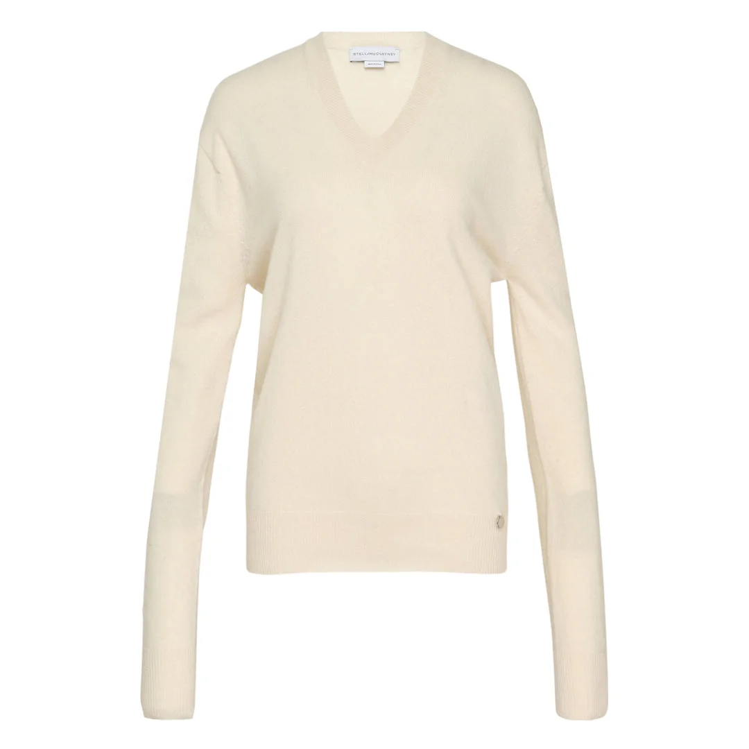 Recycled Cashmere V-Neck Jumper - 1