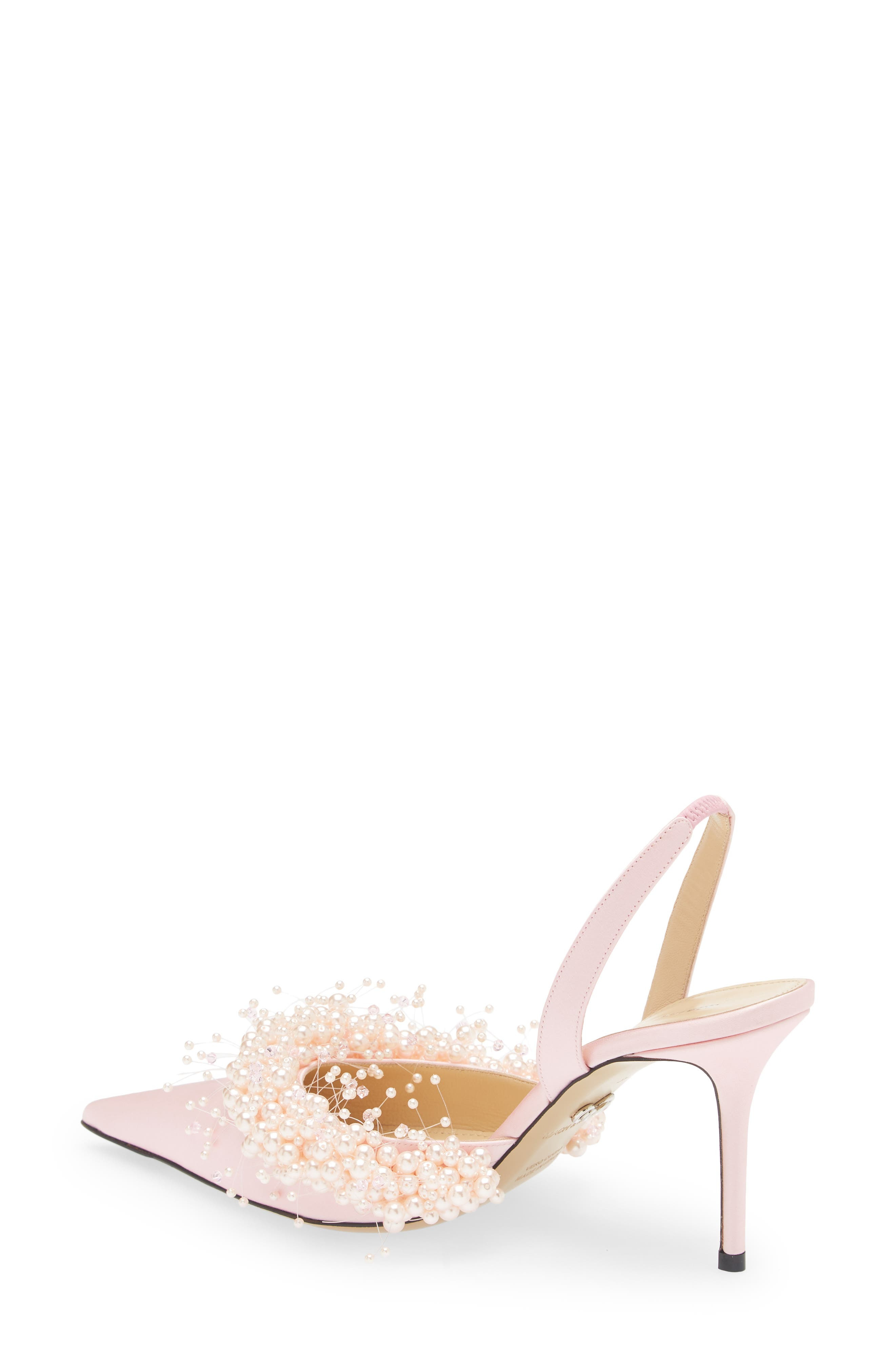 Mach & Mach Floating Faux Pearl Slingback Pump in Pink at Nordstrom - 2