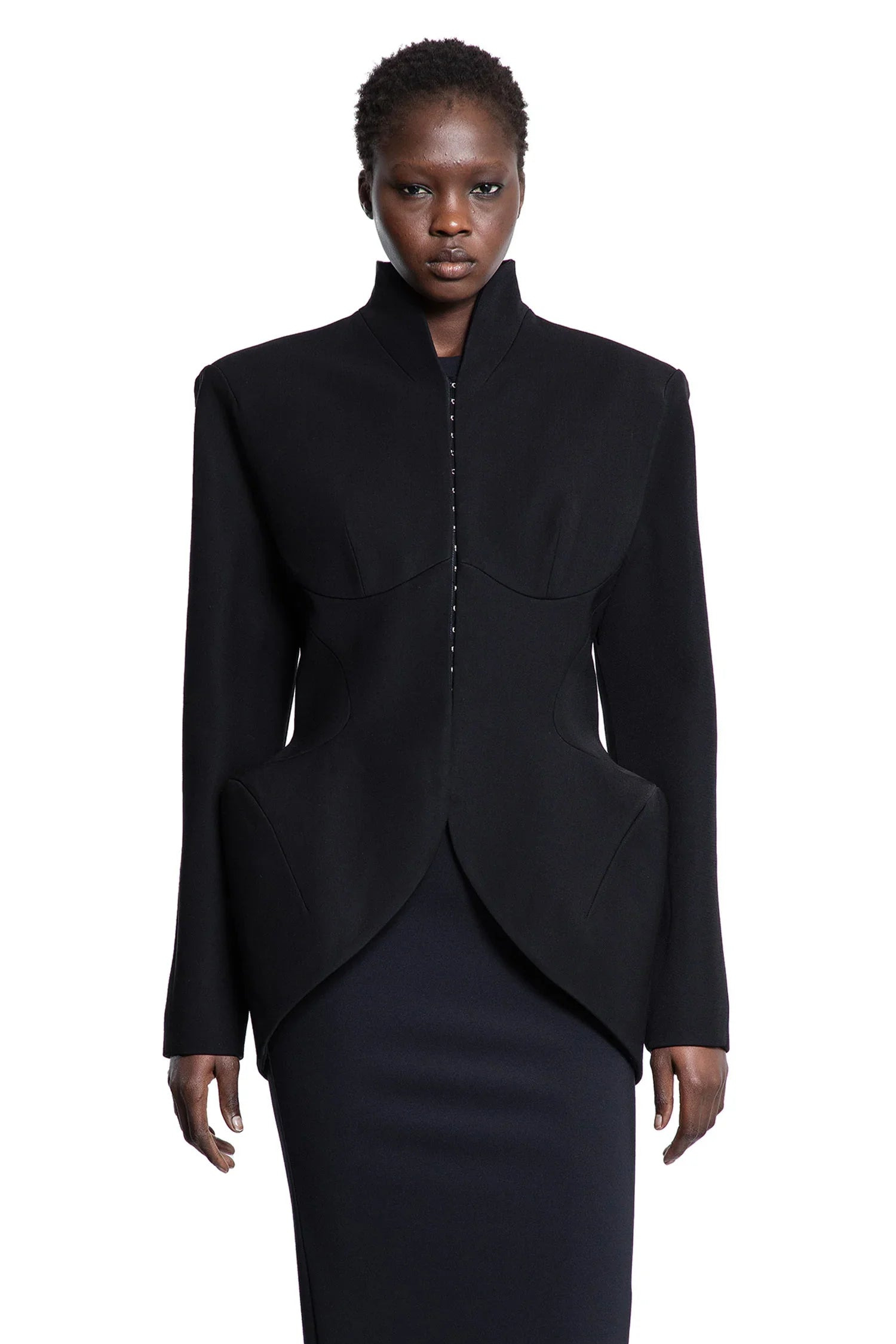 【関税込み】Mugler ブラック Hook & Eye トラウザーズ MUGLER black hook & eye sculptural jacket | REVERSIBLE