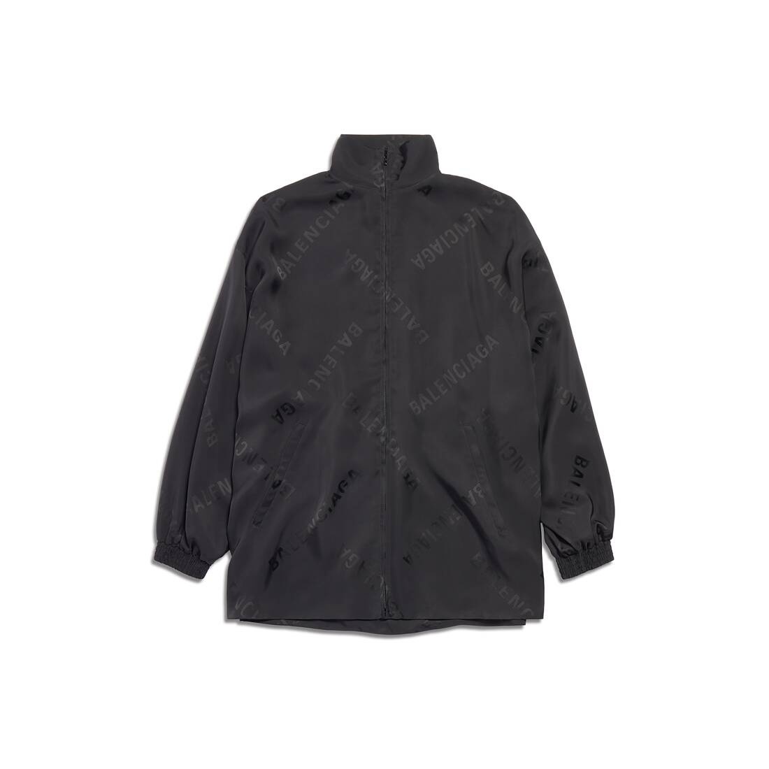 Women's Bal Diagonal Allover Fluid Tracksuit Jacket in Black - 1