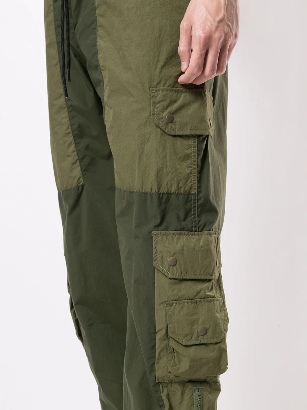 two-tone cargo trousers - 5