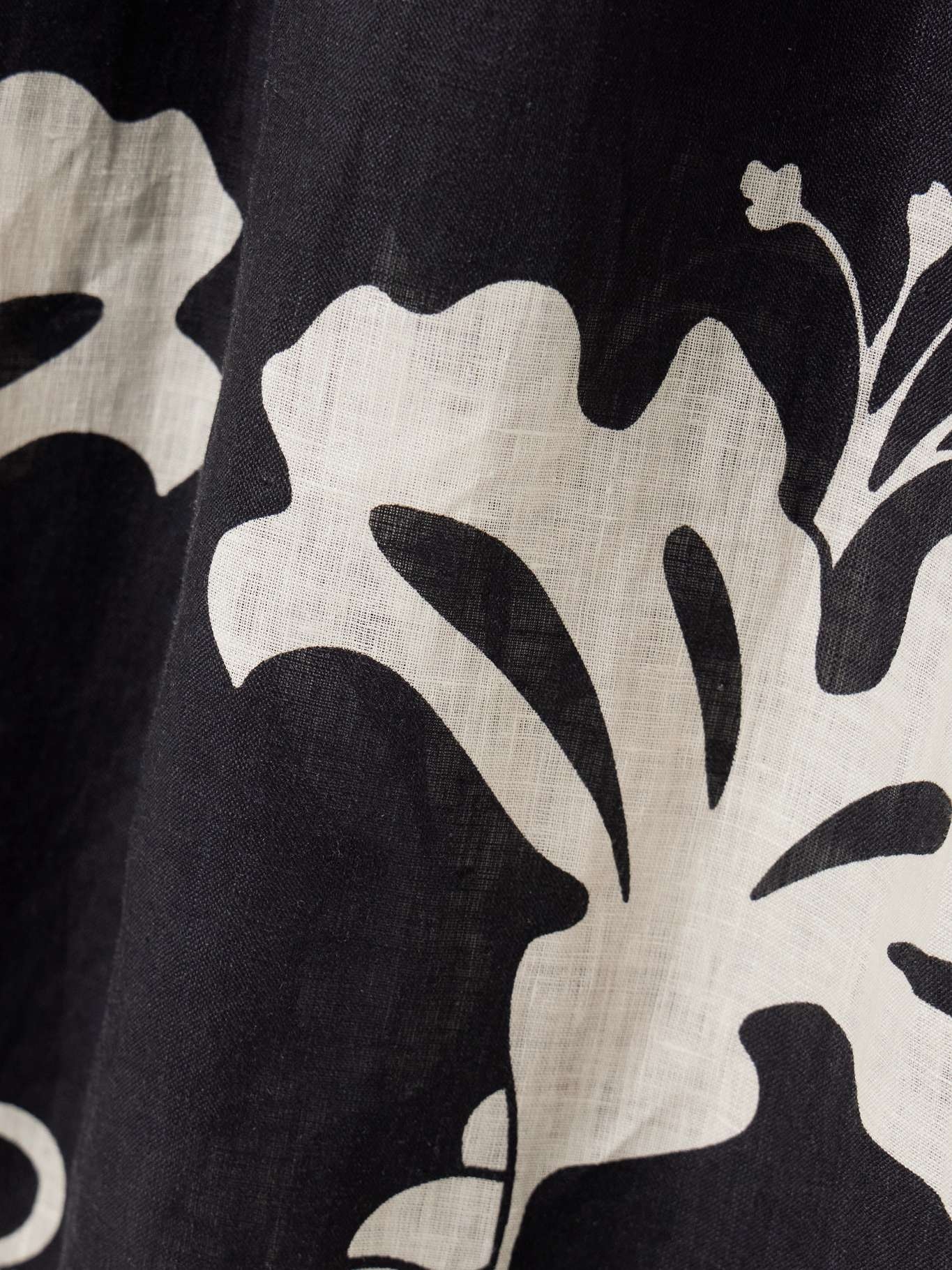 Enlightened Sailor tiered cutout printed linen maxi dress Black - 4