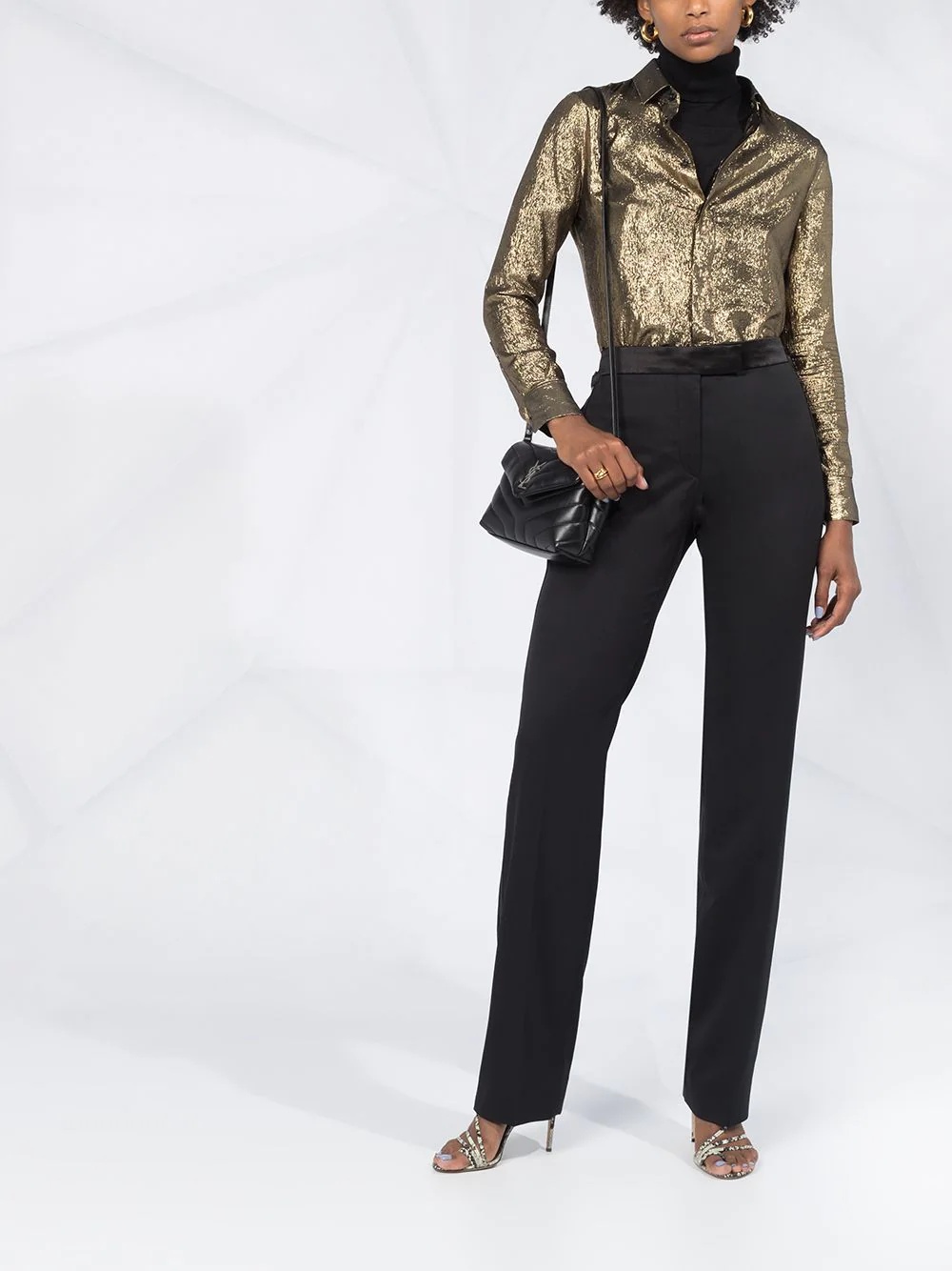 high-waisted straight-leg trousers - 3