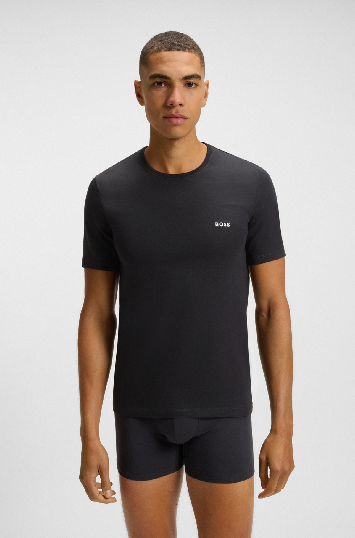 THREE-PACK OF COTTON UNDERWEAR T-SHIRTS WITH LOGO EMBROIDERY - 5