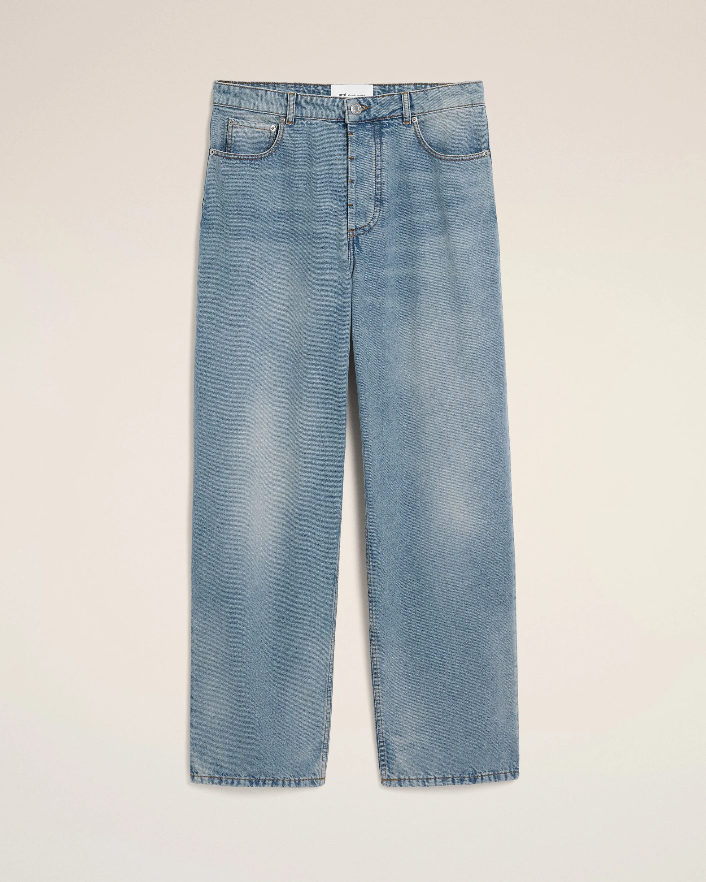 BLUE BAGGY-FIT COTTON JEANS - 1