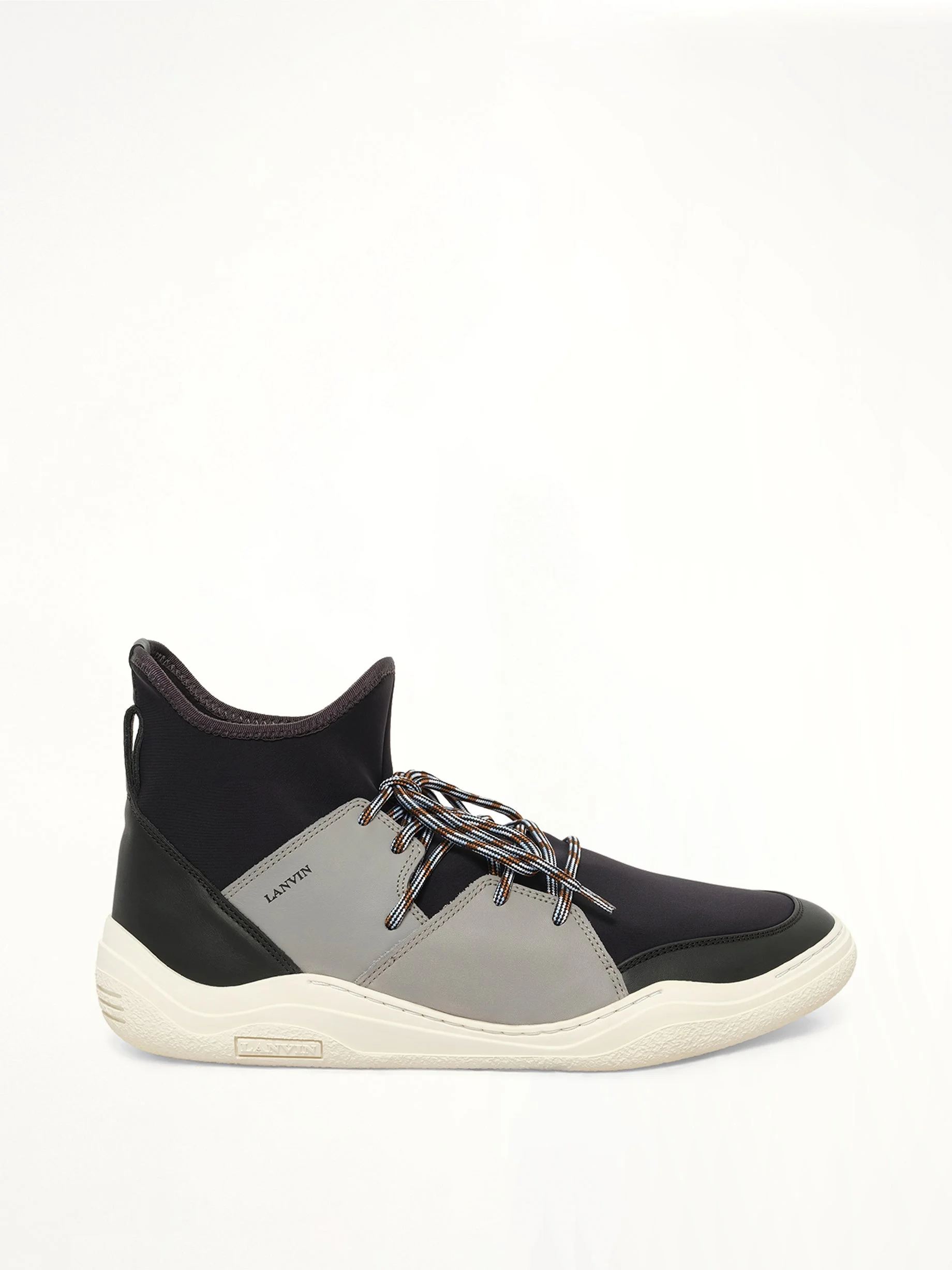 Knit Lace Up Neo Sneaker in Black - 1