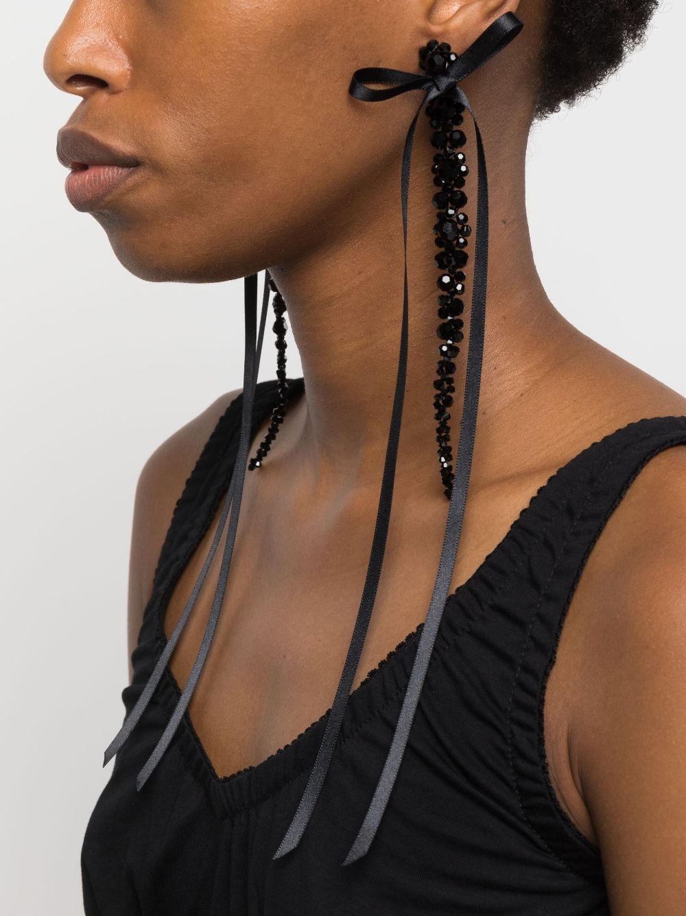 bow-detail drop earrings - 2