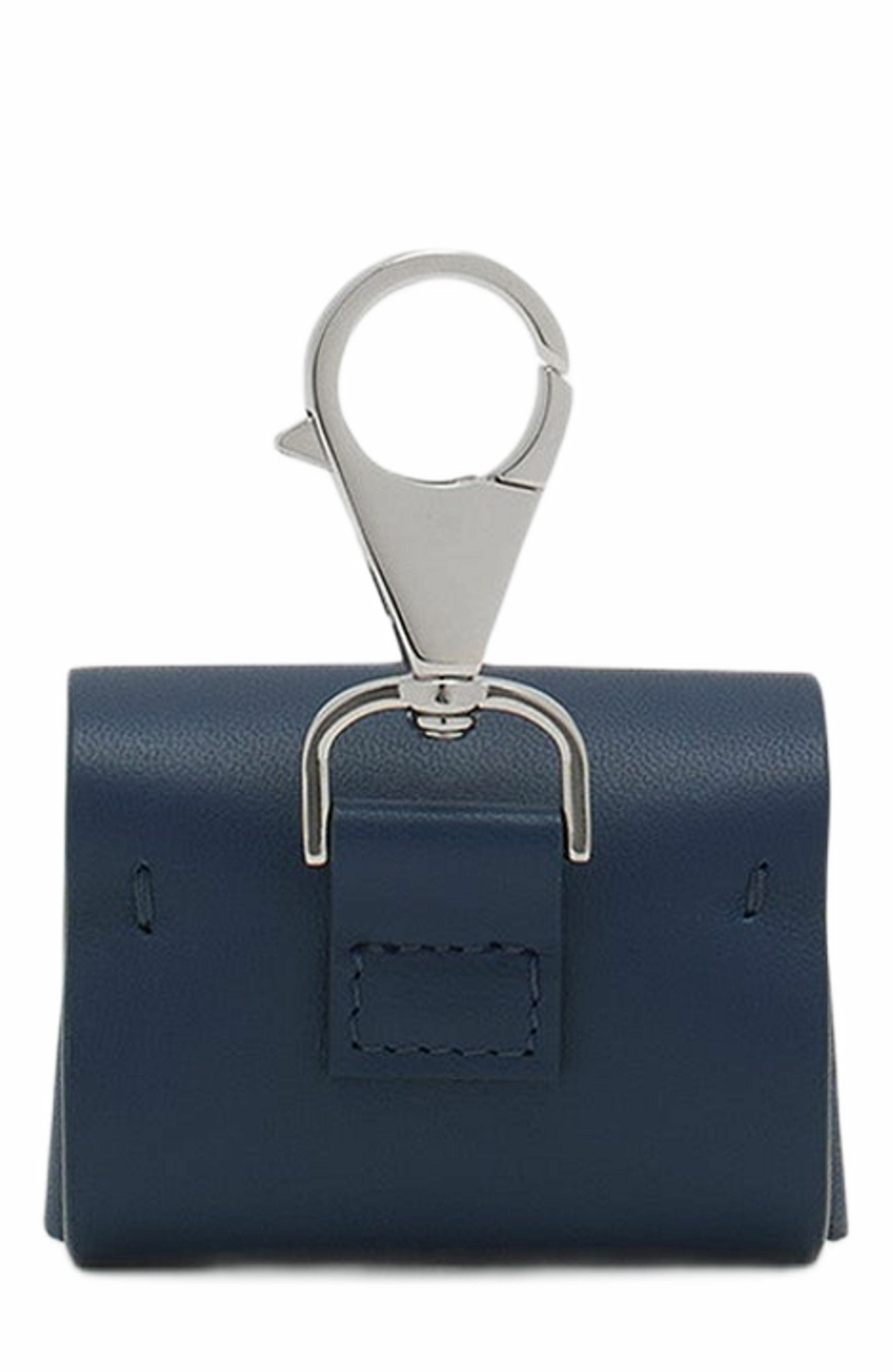 Lanvin Signature Leather Case For Airpods Pro in Petrol Blue at Nordstrom - 3