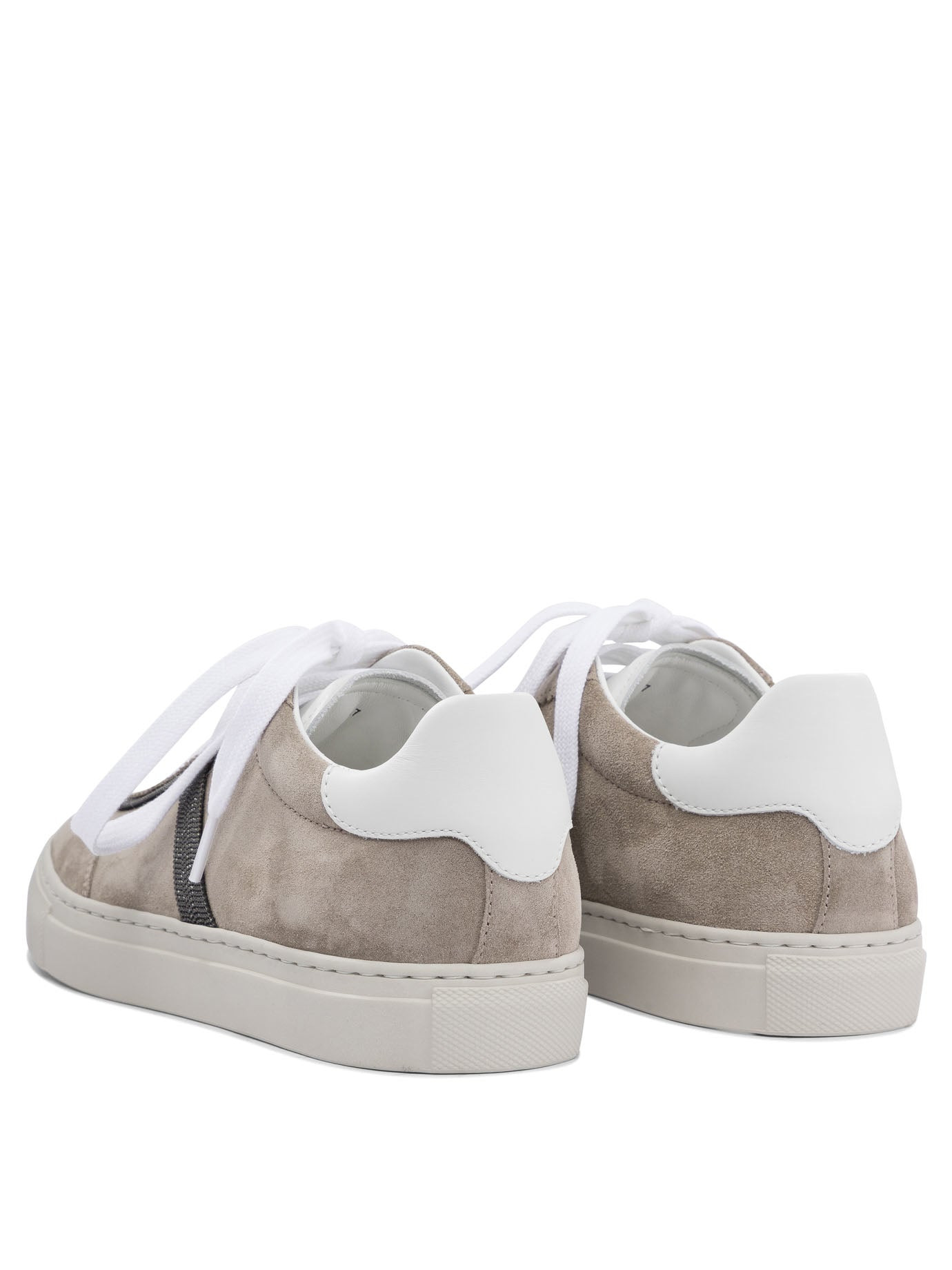 Brunello Cucinelli Women Suede Sneakers With Monil Detailing - 4