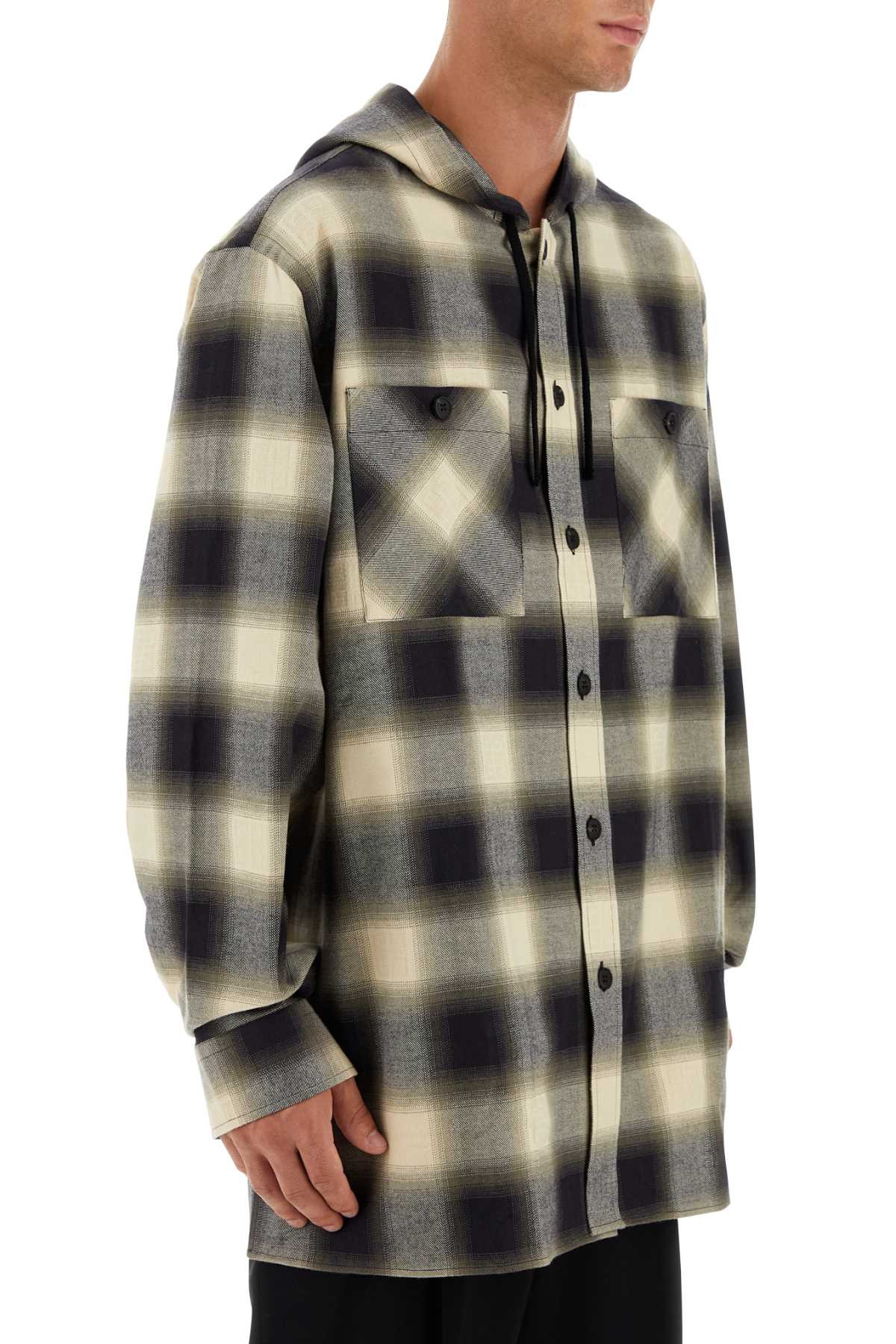 Givenchy Men Embroidered Flanel Oversize Shirt - 3