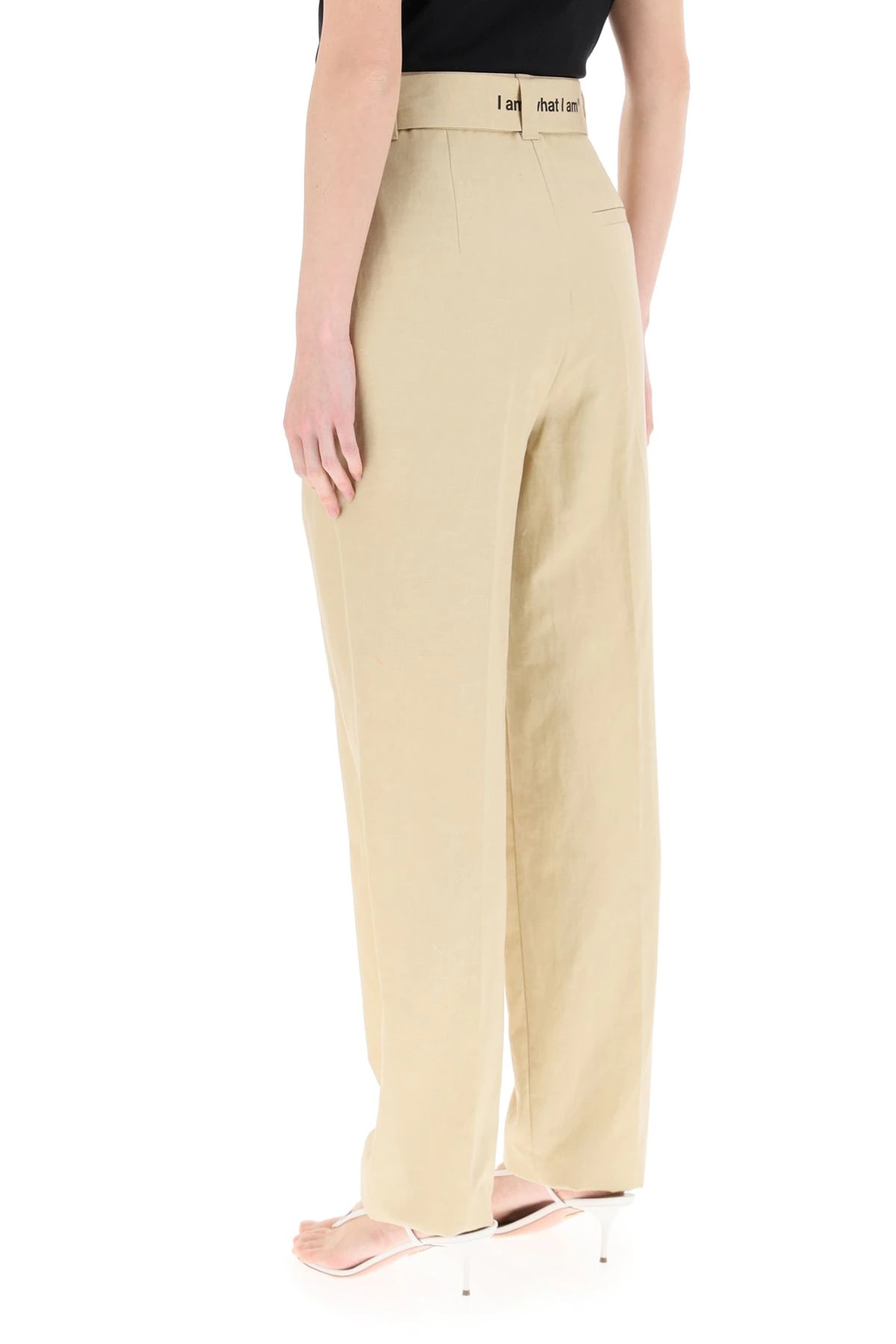 BELTED WIDE LEG TROUSERS - 4