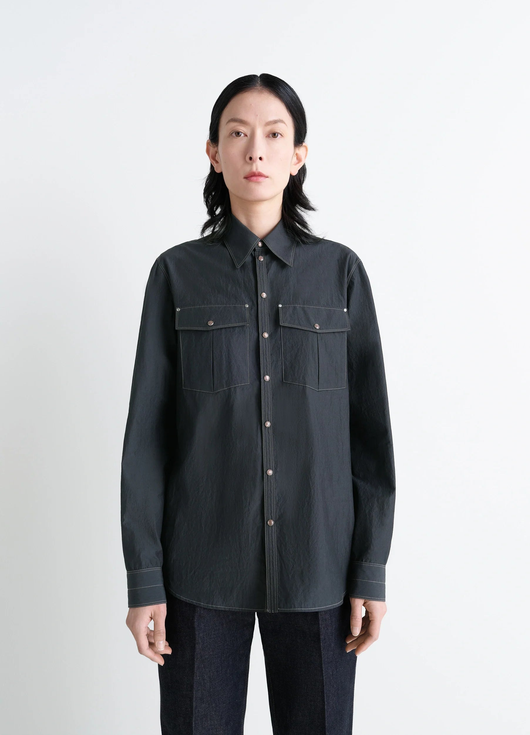 CHEST-POCKET FITTED SHIRT - 4