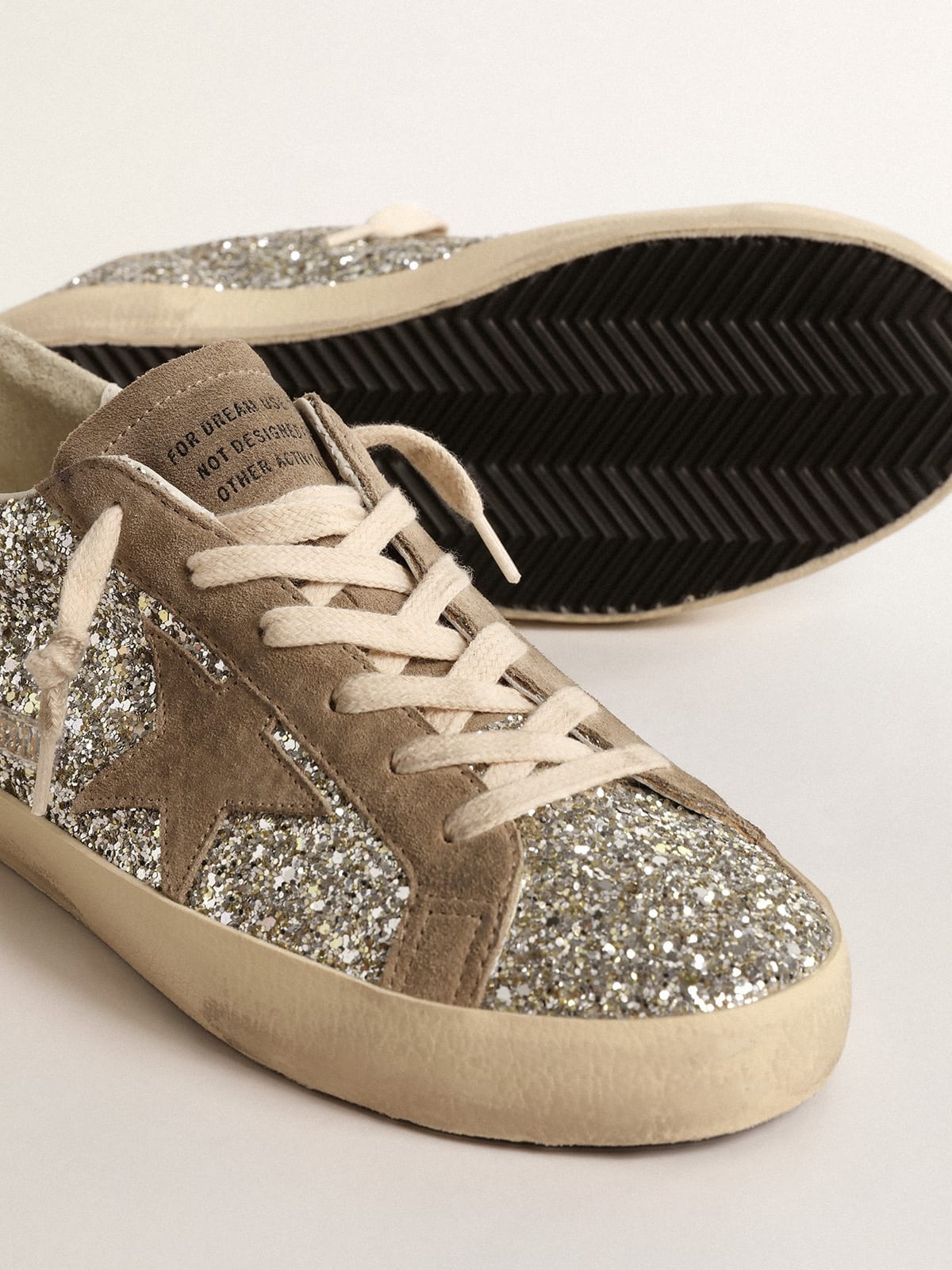 Super-Star in platinum glitter with dove-gray suede star - 4