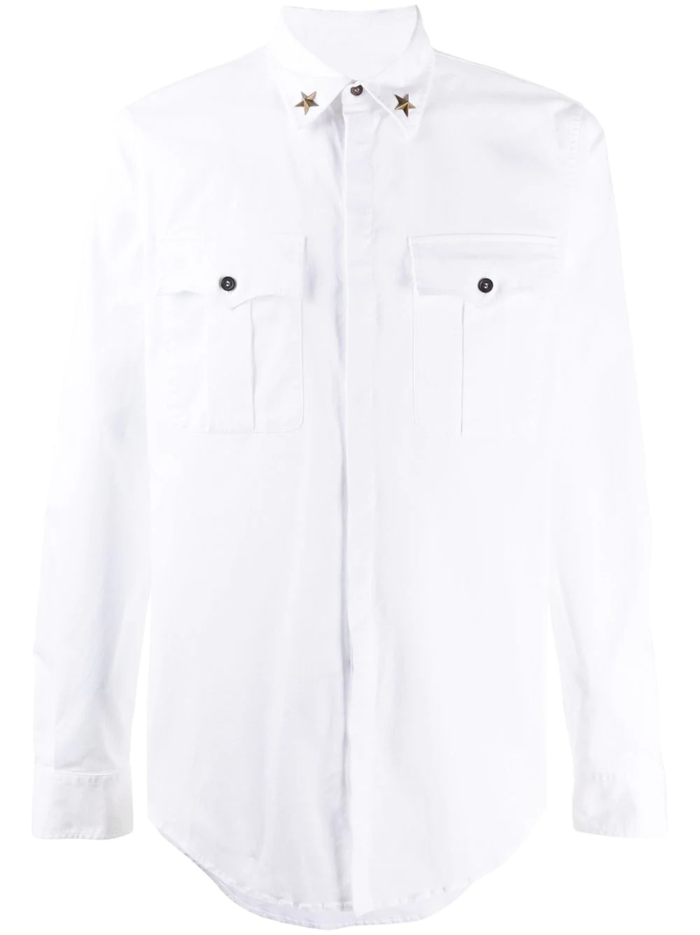 collar detail utility shirt - 1