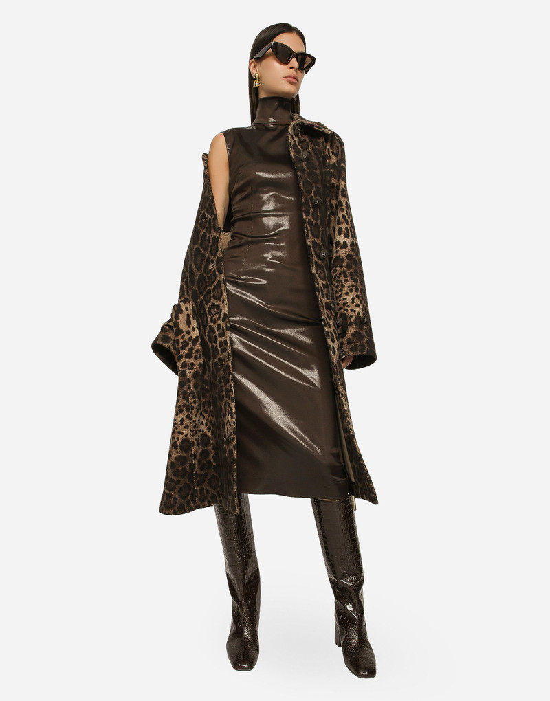 Belted leopard-print wool coat 5