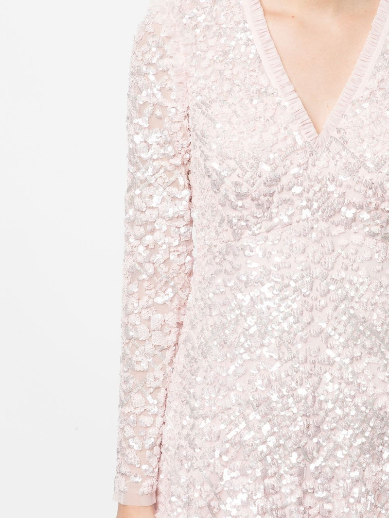 sequinned long-sleeve skater dress 5