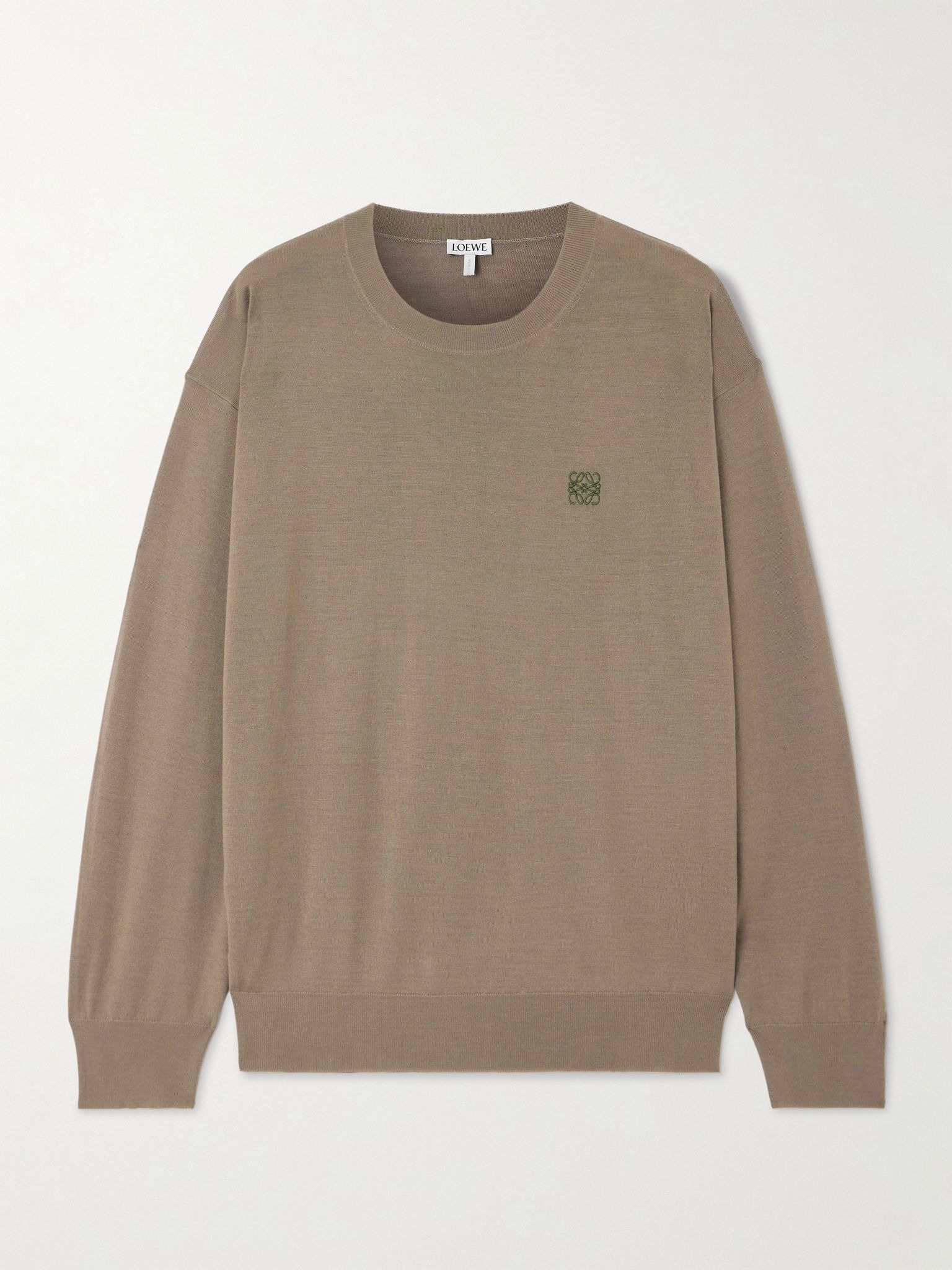 Embroidered wool sweater Sage green - 1