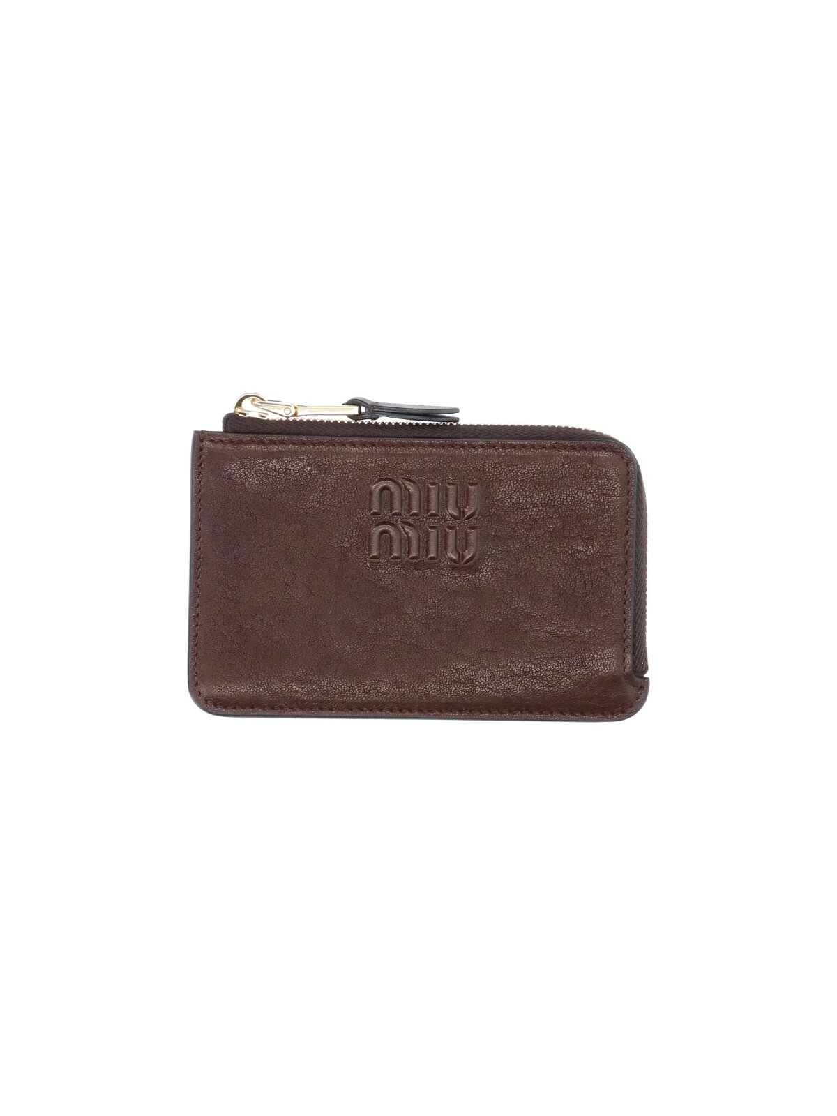 GRAINED LAMBSKIN ZIP CARD HOLDER - 1
