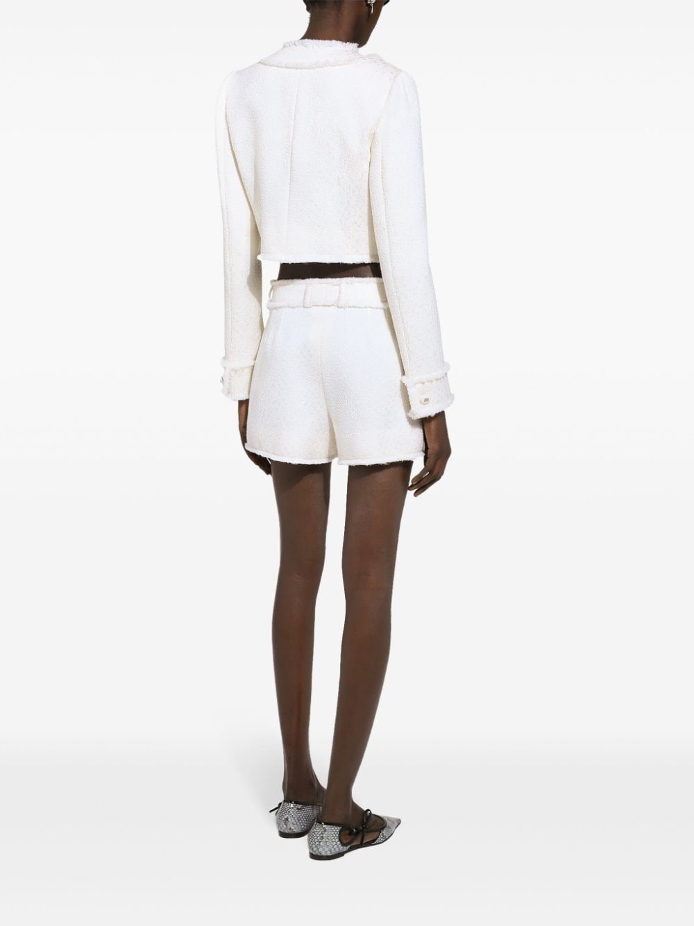 frayed detailing tailored shorts - 4