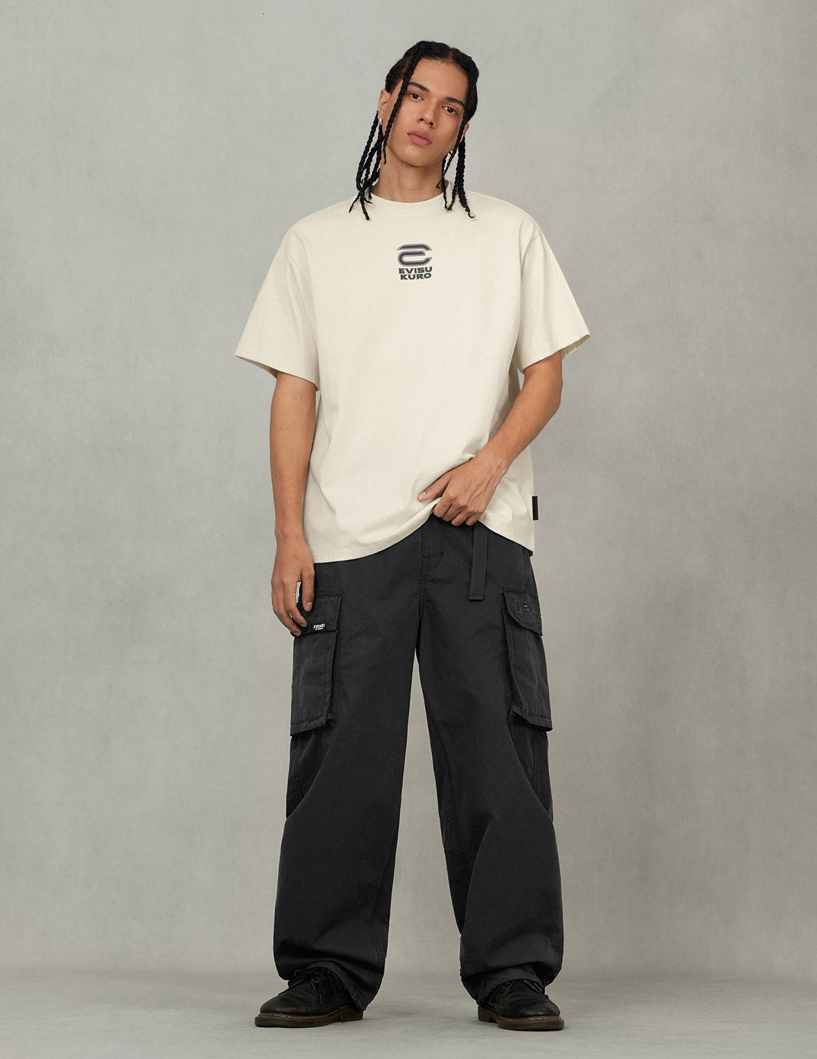Logo Embroidery and multi-pocketsRelax Fit Cargo Pants - 7