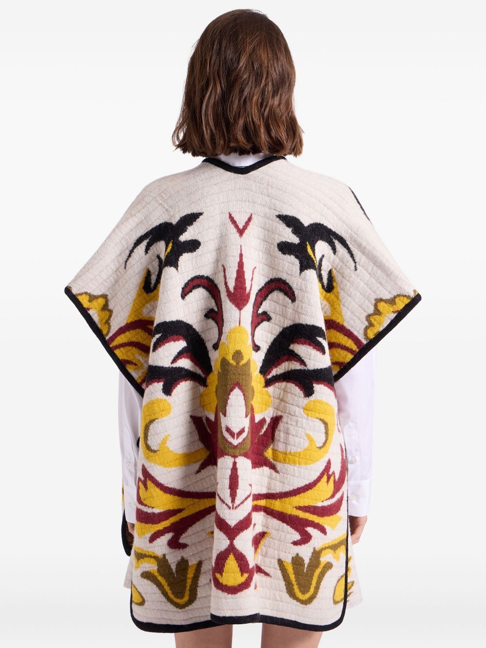 floral-pattern cape - 3