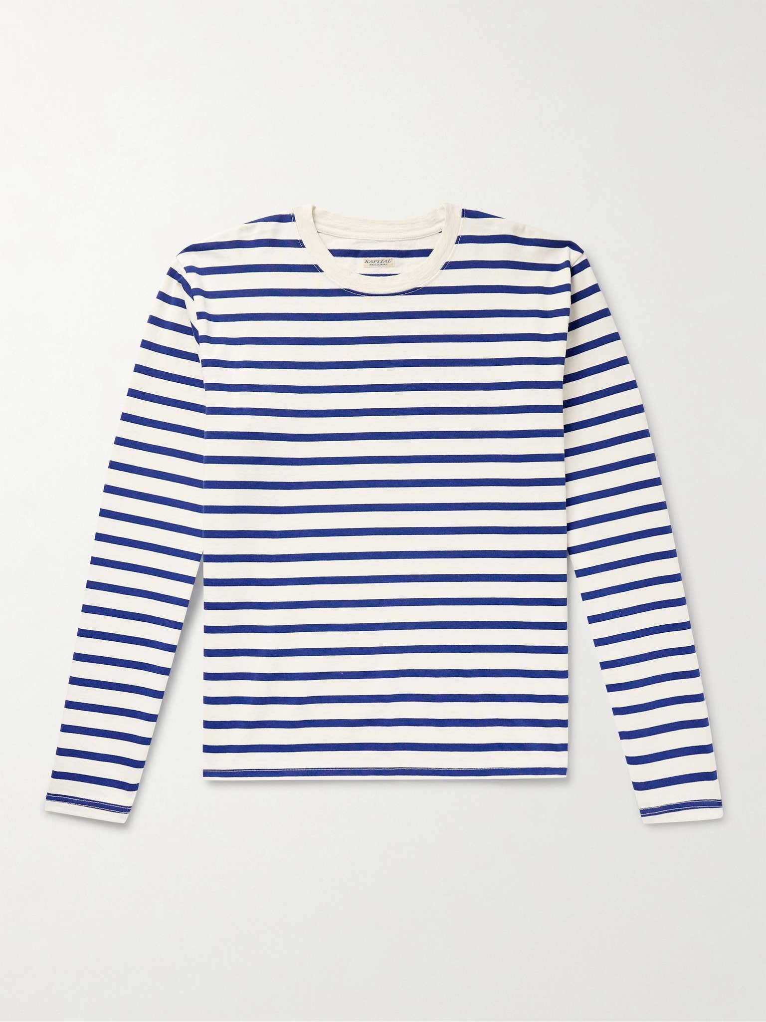 Printed Striped Cotton-Jersey T-Shirt - 1
