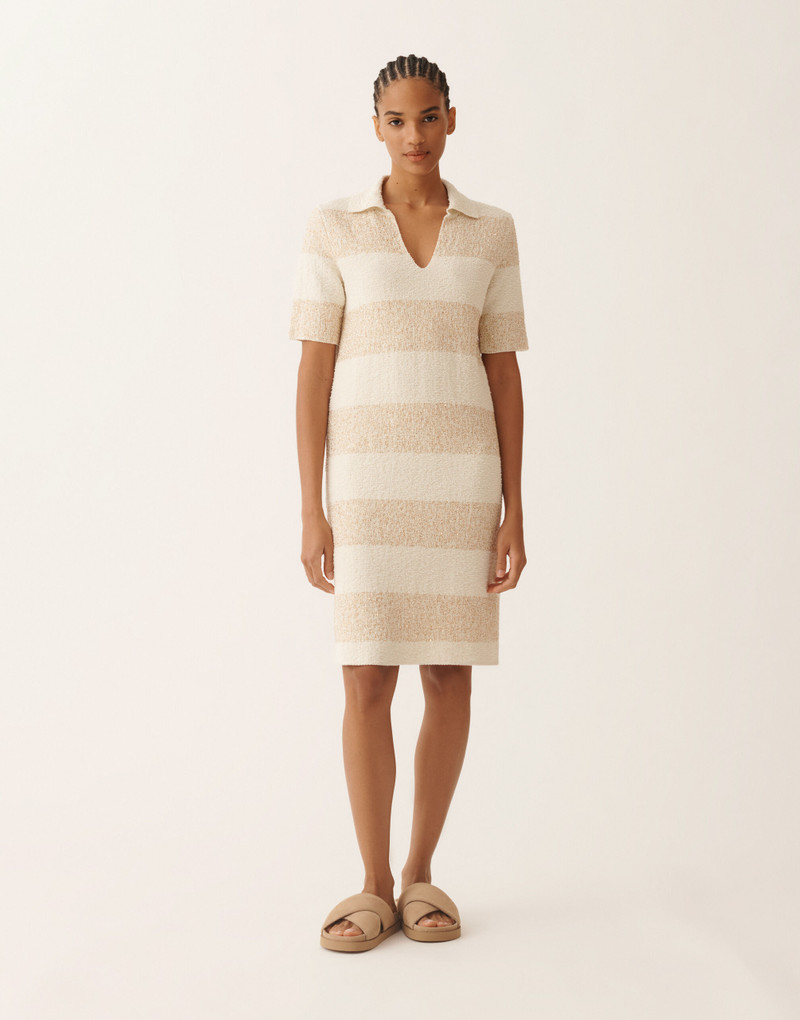 Striped cotton tweed dress with sequins 3