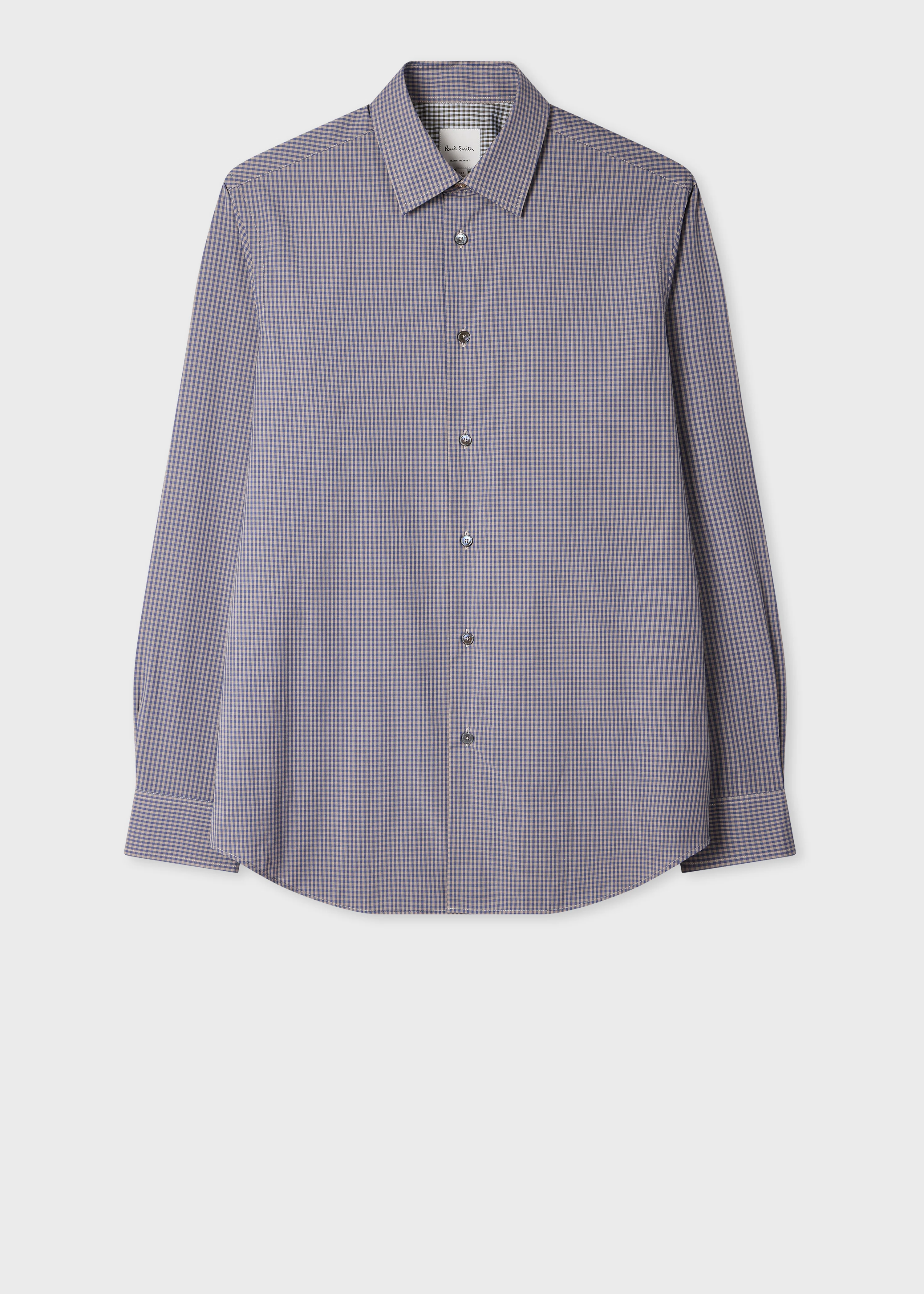 Regular-Fit Blue Gingham Shirt - 1