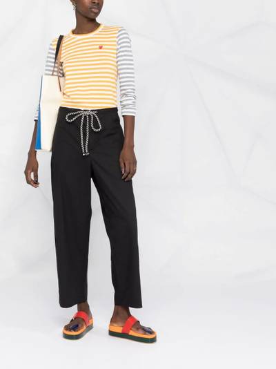 Comme des Garçons PLAY logo-patch striped T-shirt outlook