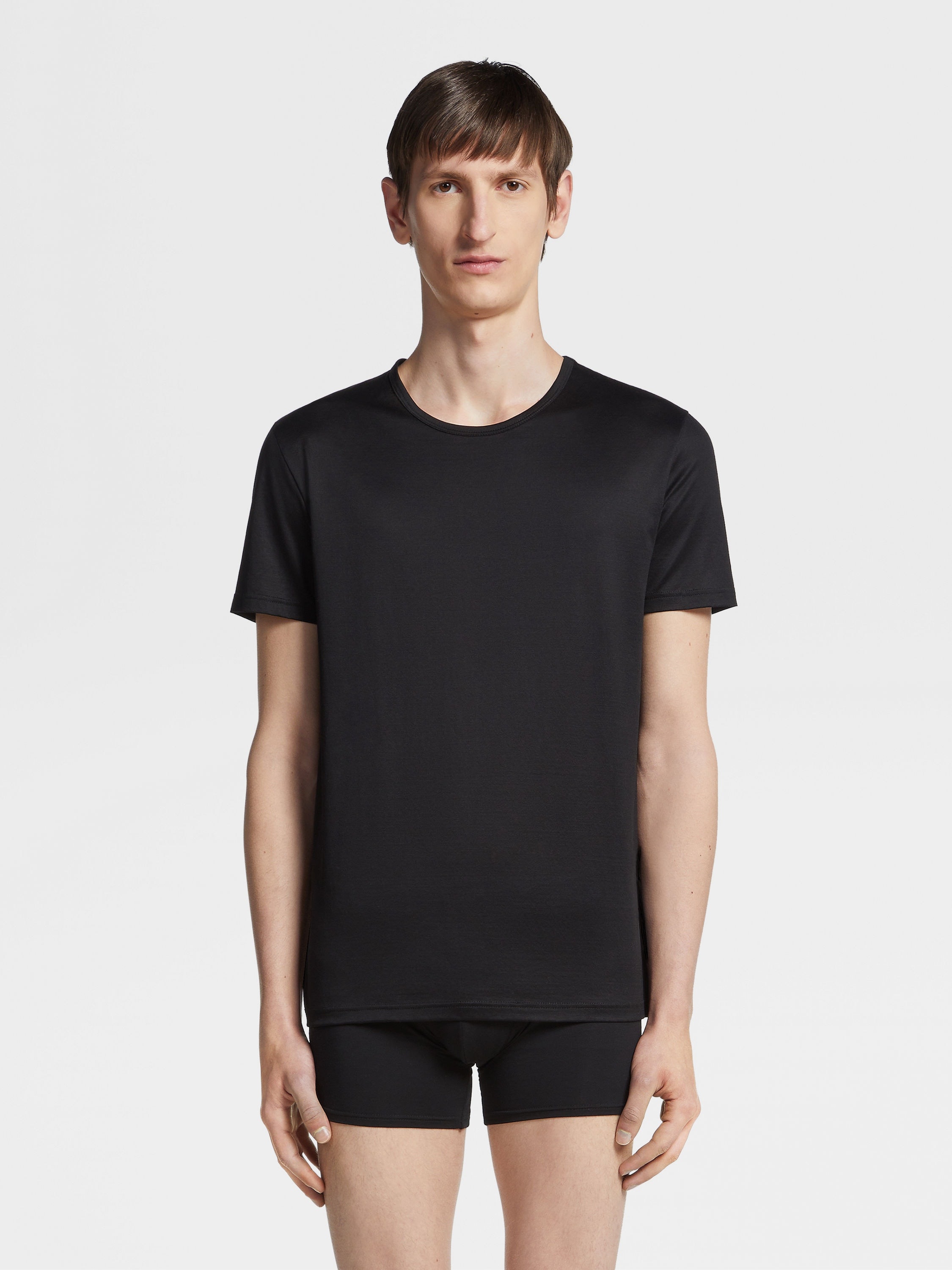 BLACK COTTON T-SHIRT - 3