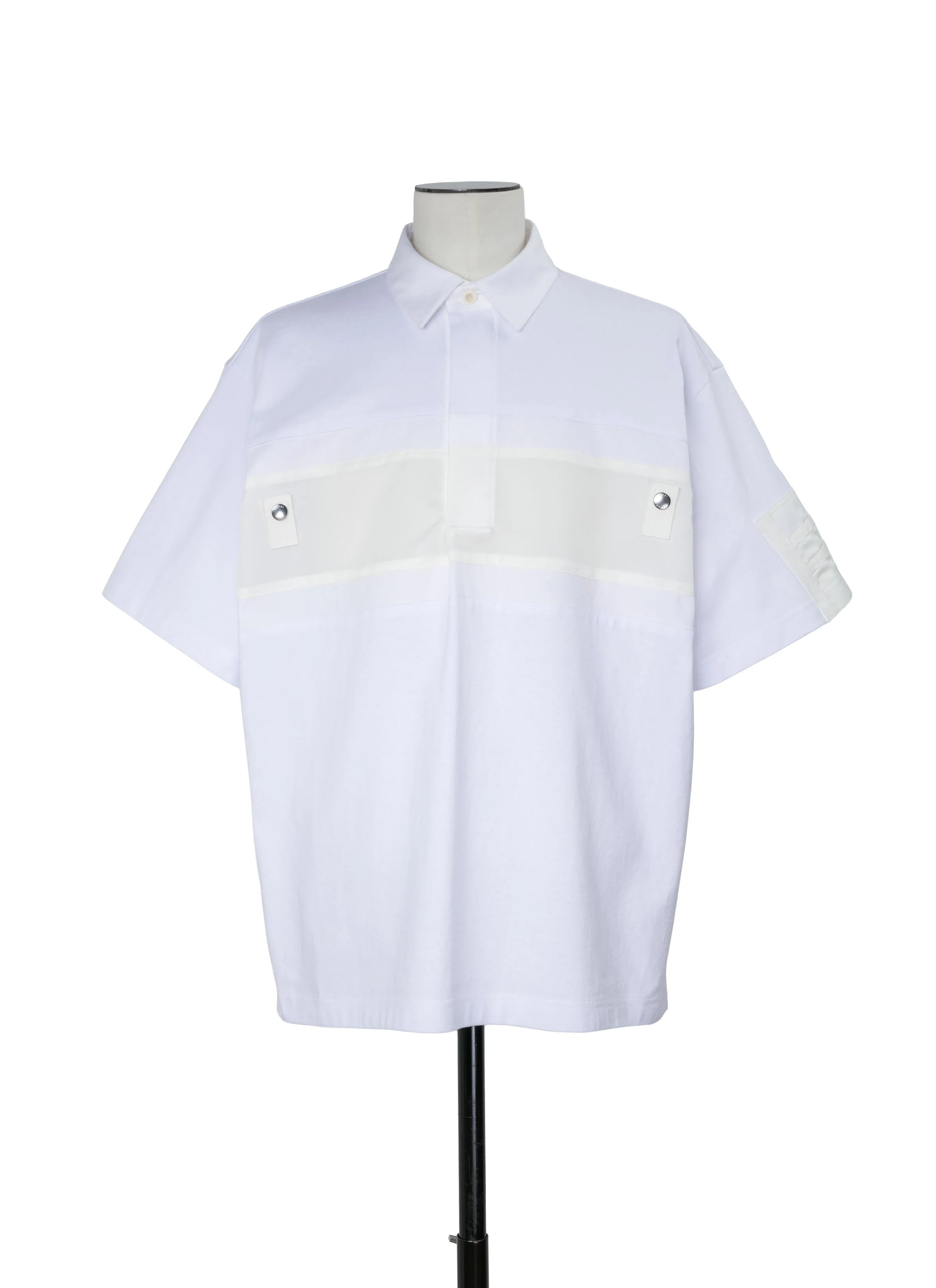 sacai Cotton Jersey x Nylon Twill Polo Shirt - 26-04153m-151 