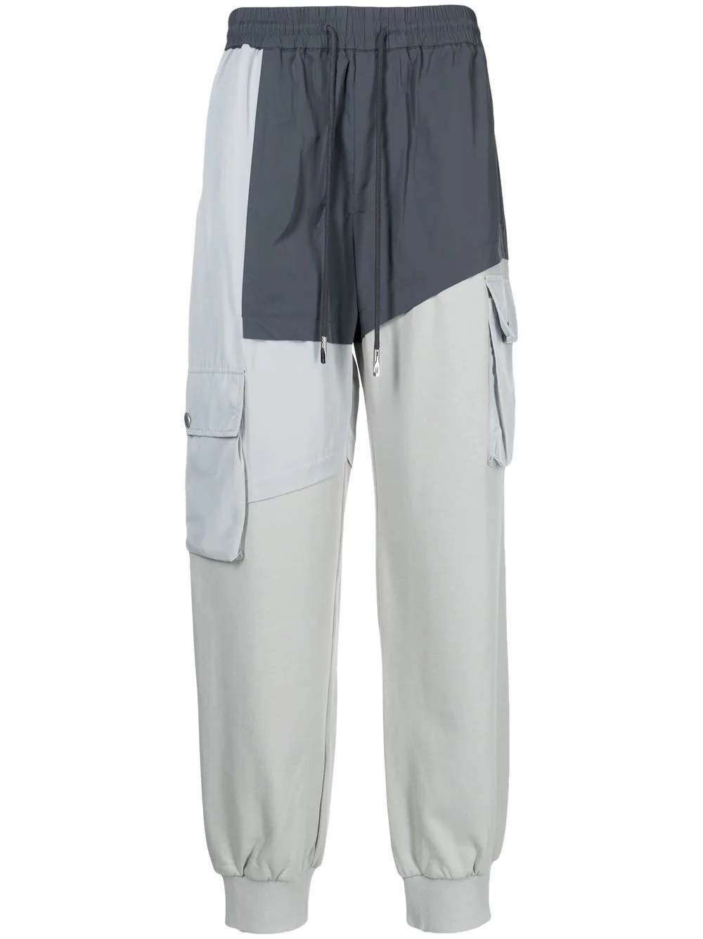 patchwork cargo track pants - 1