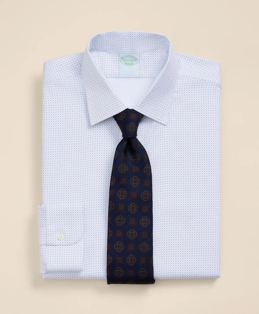 Brooks Brothers Explorer Collection Non-Iron Twill Ainsley Collar, Dot Dress Shirt - 1