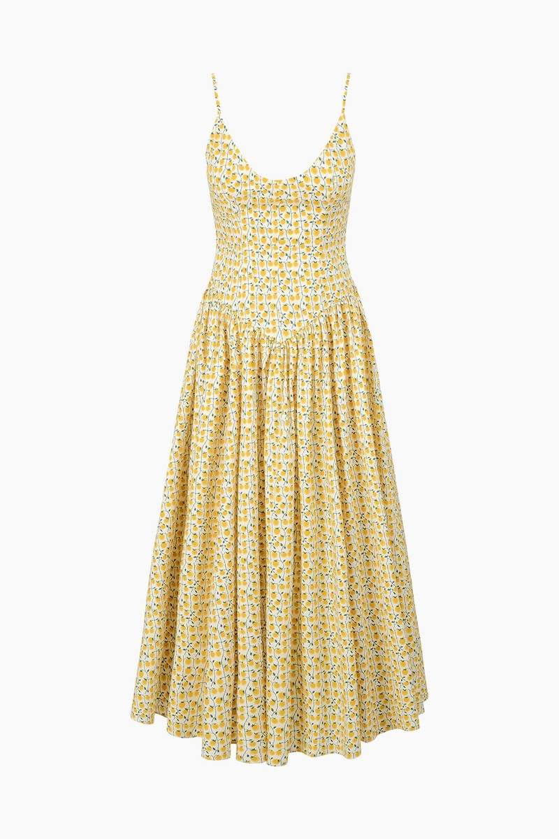 STAUD DENA DRESS ON THE VINE GOLDEN 1