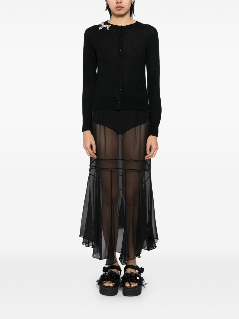 broken necklace cardigan - 2
