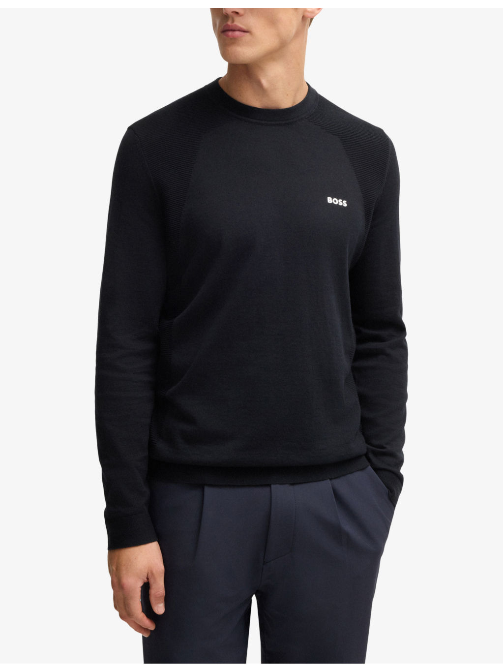 Crewneck Long-Sleeve Stretch-Cotton T-Shirt - 3