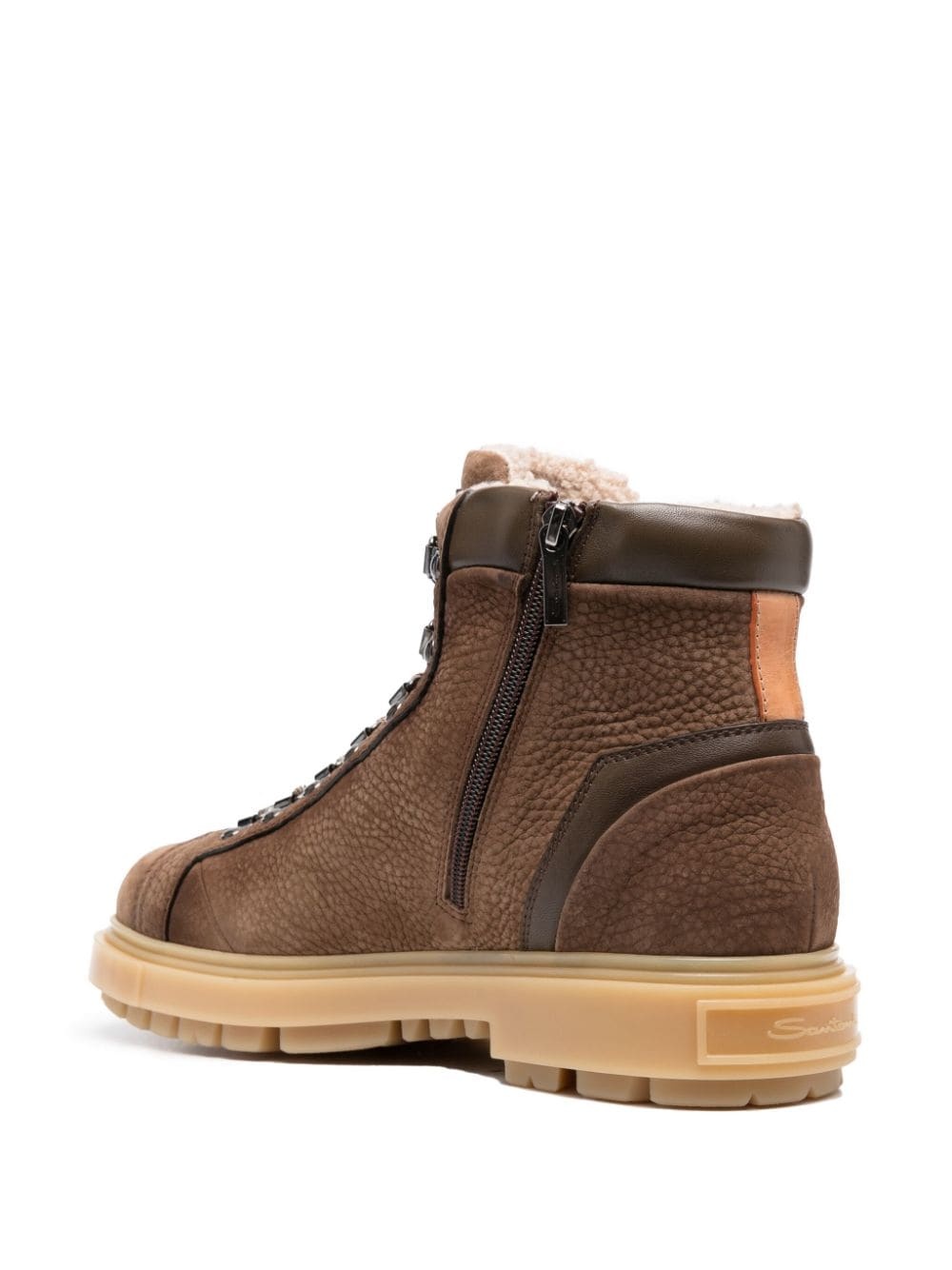 lace-up leather ankle boots - 3
