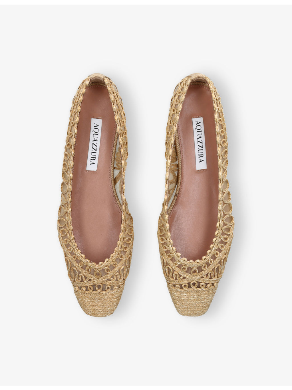 Kahlo Raffia And Mesh Ballet Flats - 2